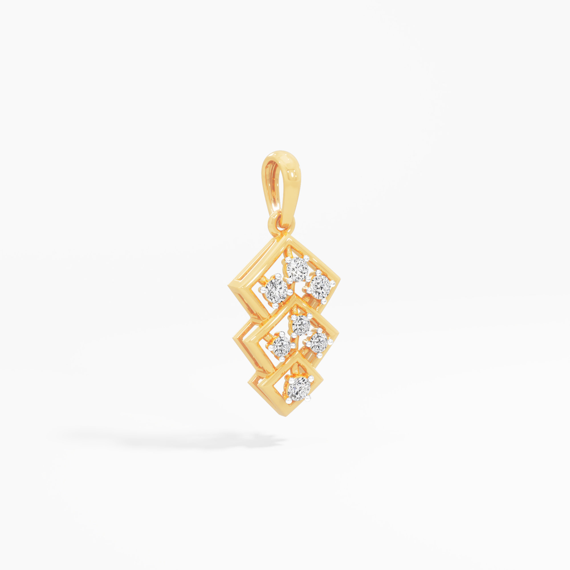 Trinity Facet Diamond Pendants | Individual Pendant in 9KT Yellow Gold (Diamond Quality: FG-VVS VS)
