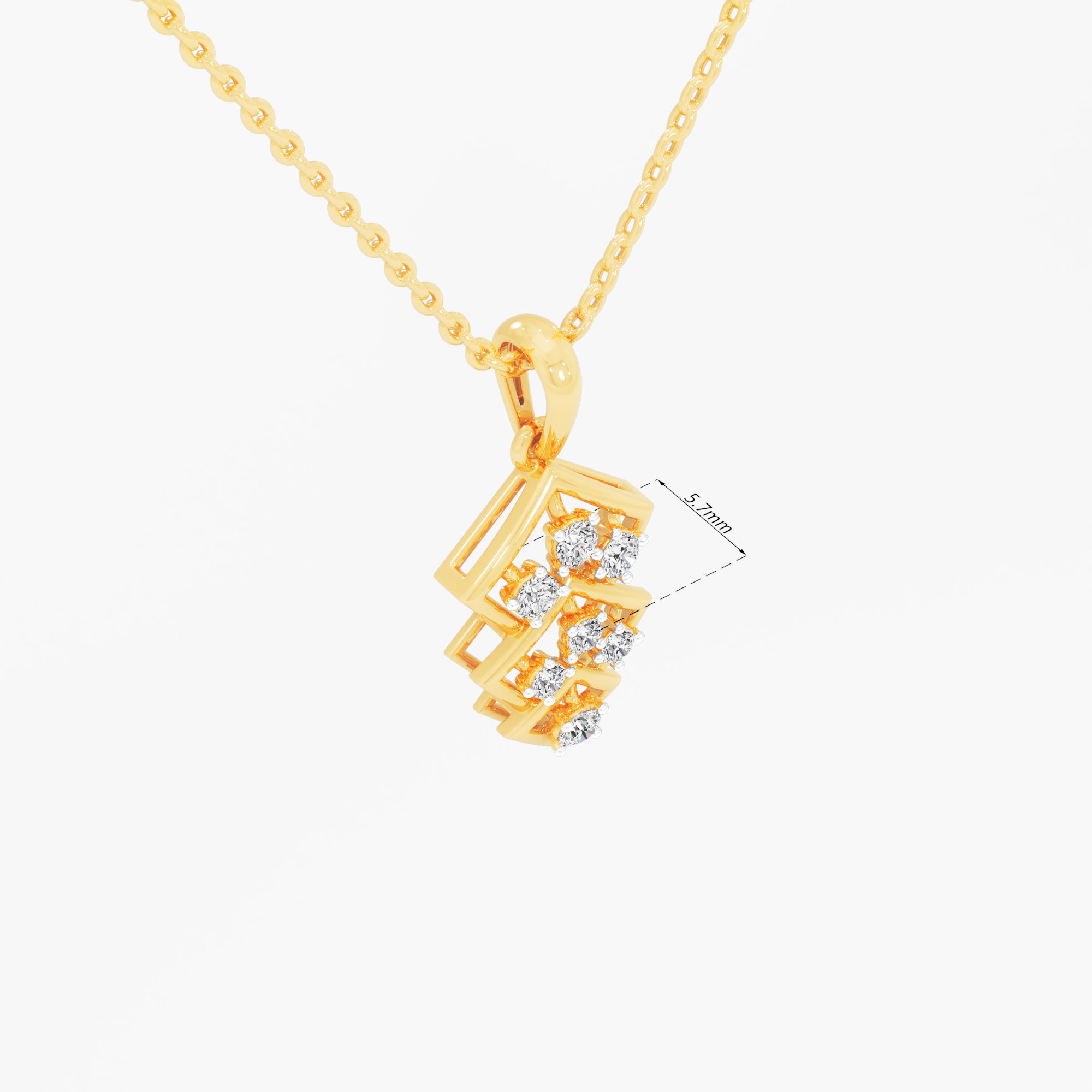 Trinity Facet Diamond Pendants | Individual Pendant in 9KT Yellow Gold (Diamond Quality: FG-VVS VS)