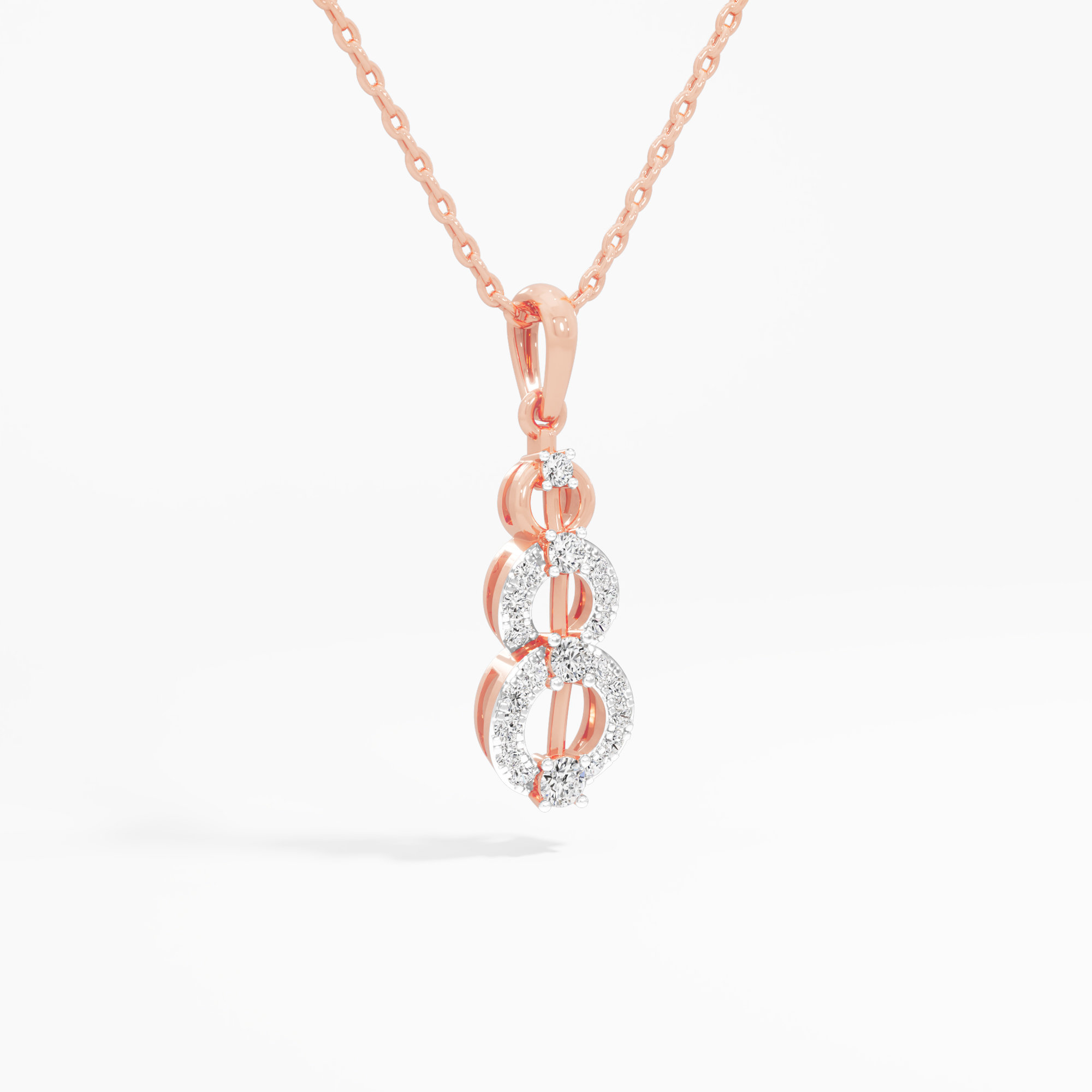 Infinite Charm Diamond Pendants | Pendant Only in 9KT Rose Gold (Diamond Quality: FG-VVS VS)