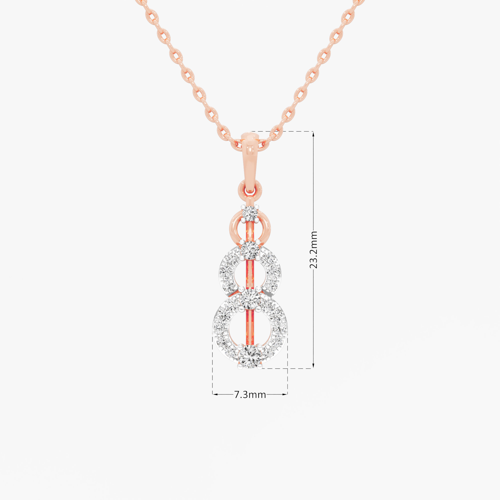 Infinite Charm Diamond Pendants | Pendant Only in 9KT Rose Gold (Diamond Quality: FG-VVS VS)