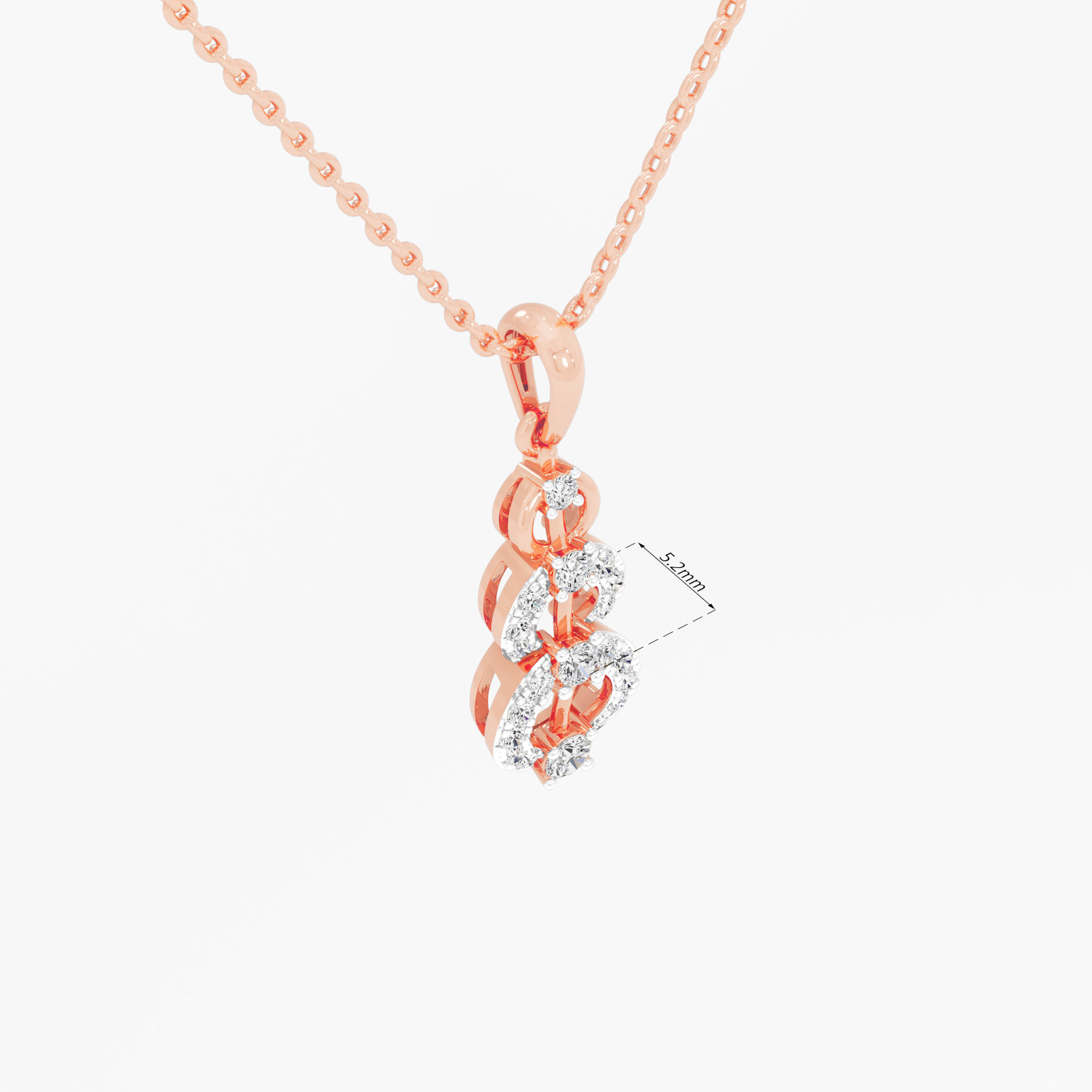 Infinite Charm Diamond Pendants | Pendant Only in 9KT Rose Gold (Diamond Quality: FG-VVS VS)