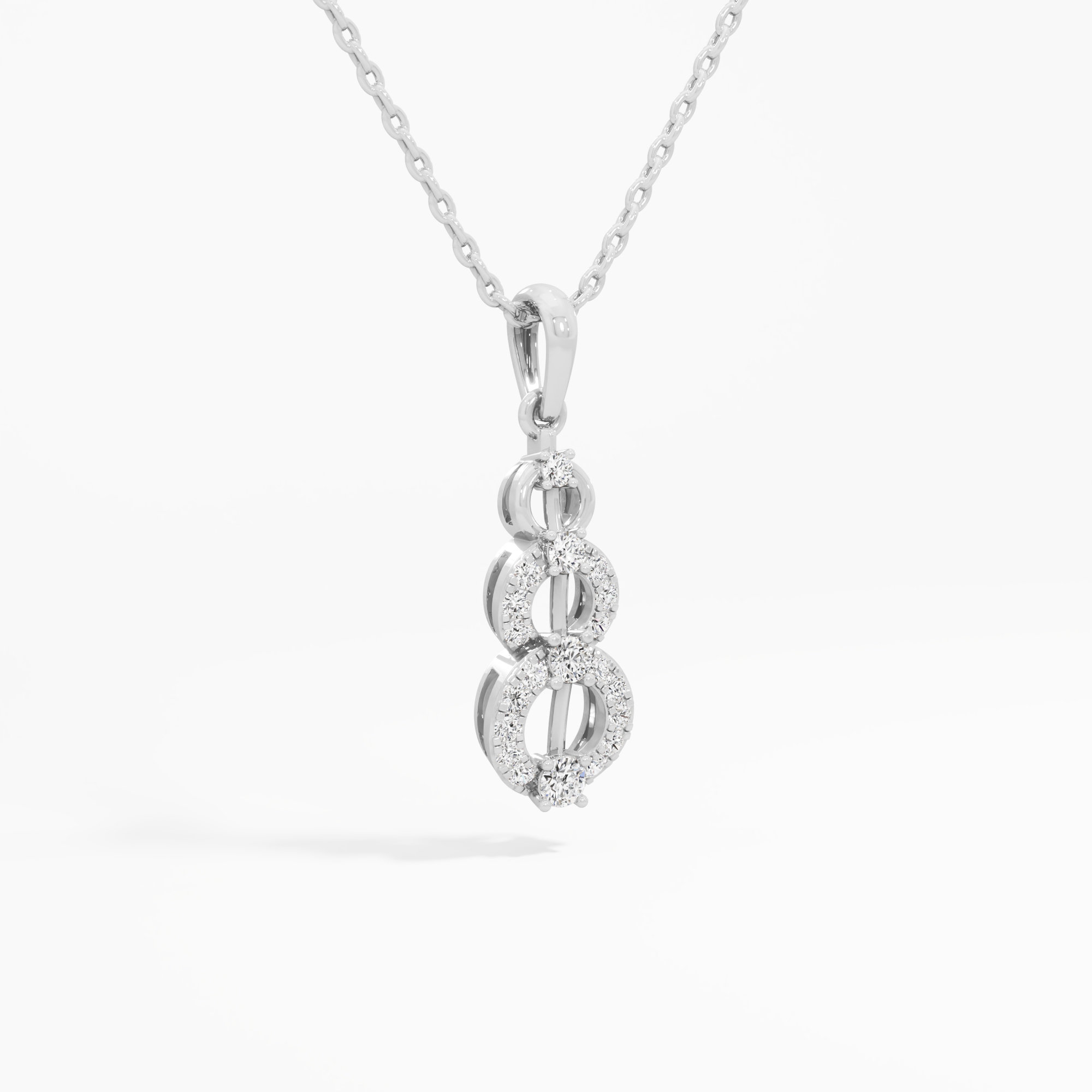 Infinite Charm Diamond Pendants | Chain Available Separately in 9KT White Gold (Diamond Quality: FG-VVS VS)