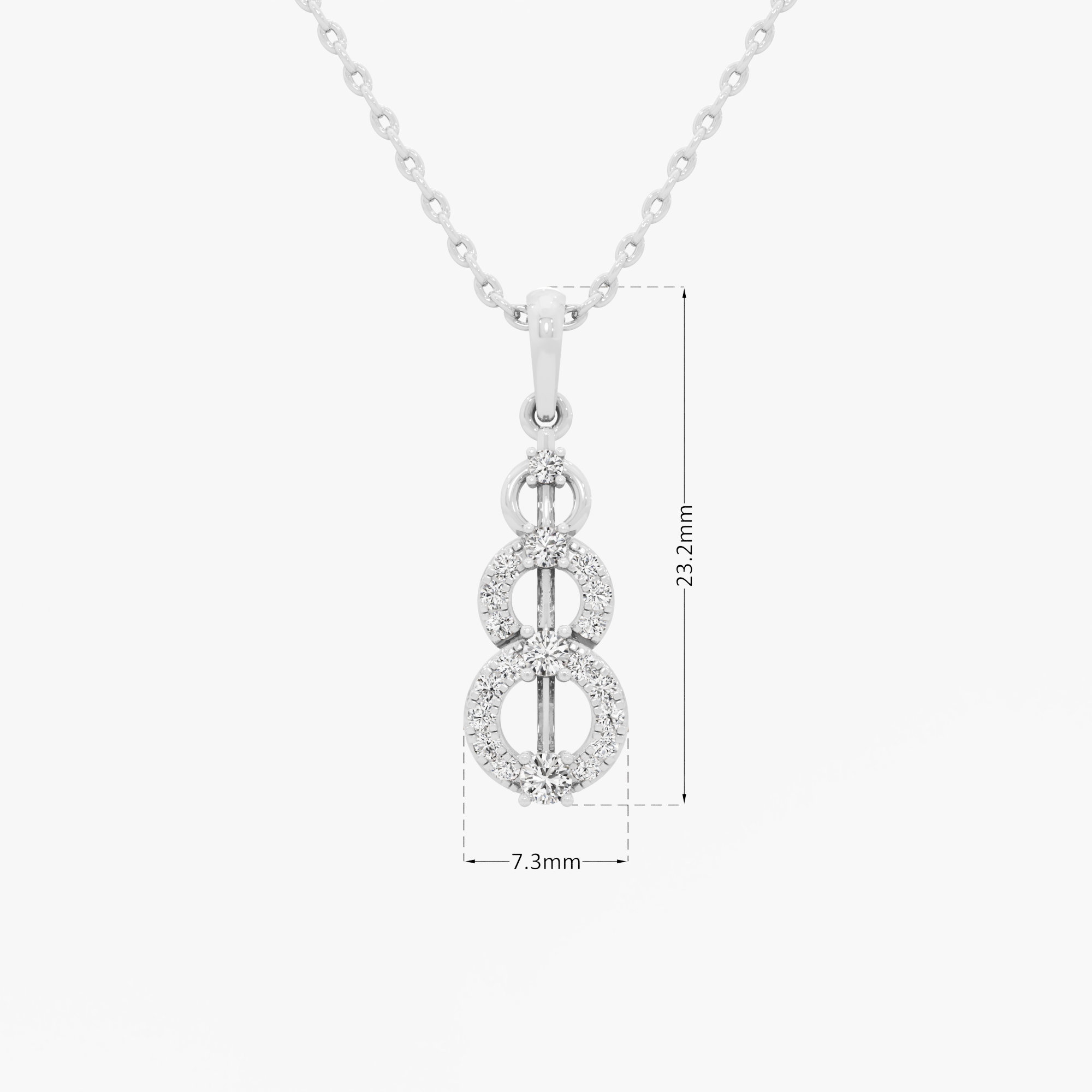 Infinite Charm Diamond Pendants | Chain Available Separately in 9KT White Gold (Diamond Quality: FG-VVS VS)