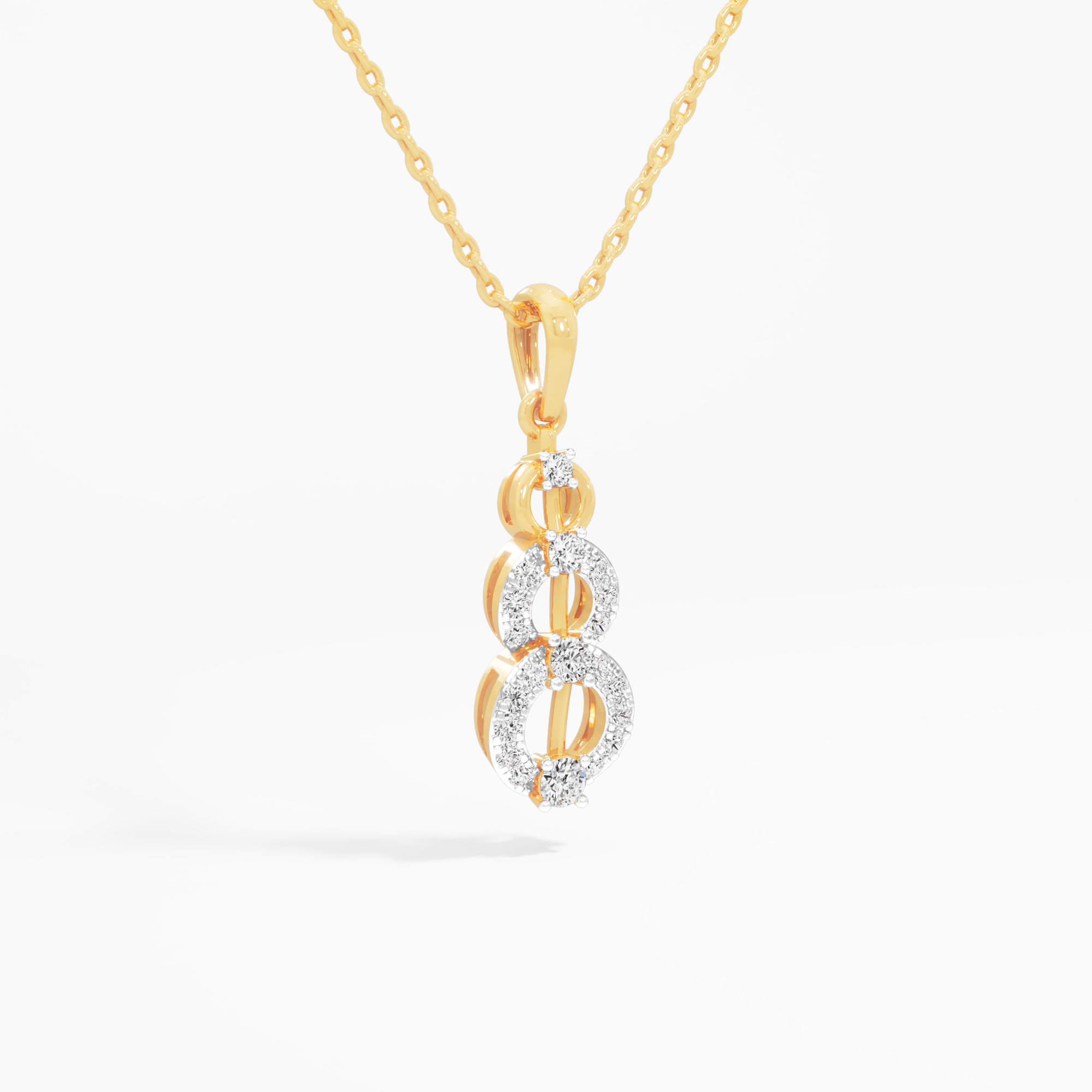 Infinite Charm Diamond Pendants | Individual Pendant in 9KT Yellow Gold (Diamond Quality: FG-VVS VS)