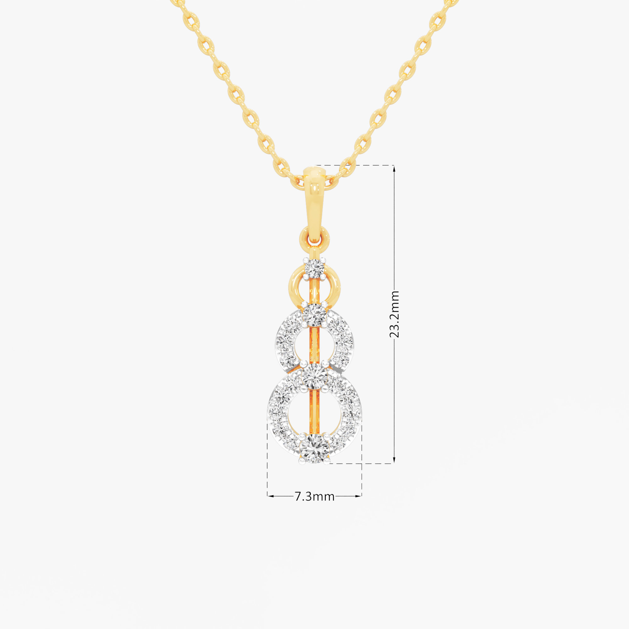 Infinite Charm Diamond Pendants | Individual Pendant in 9KT Yellow Gold (Diamond Quality: FG-VVS VS)