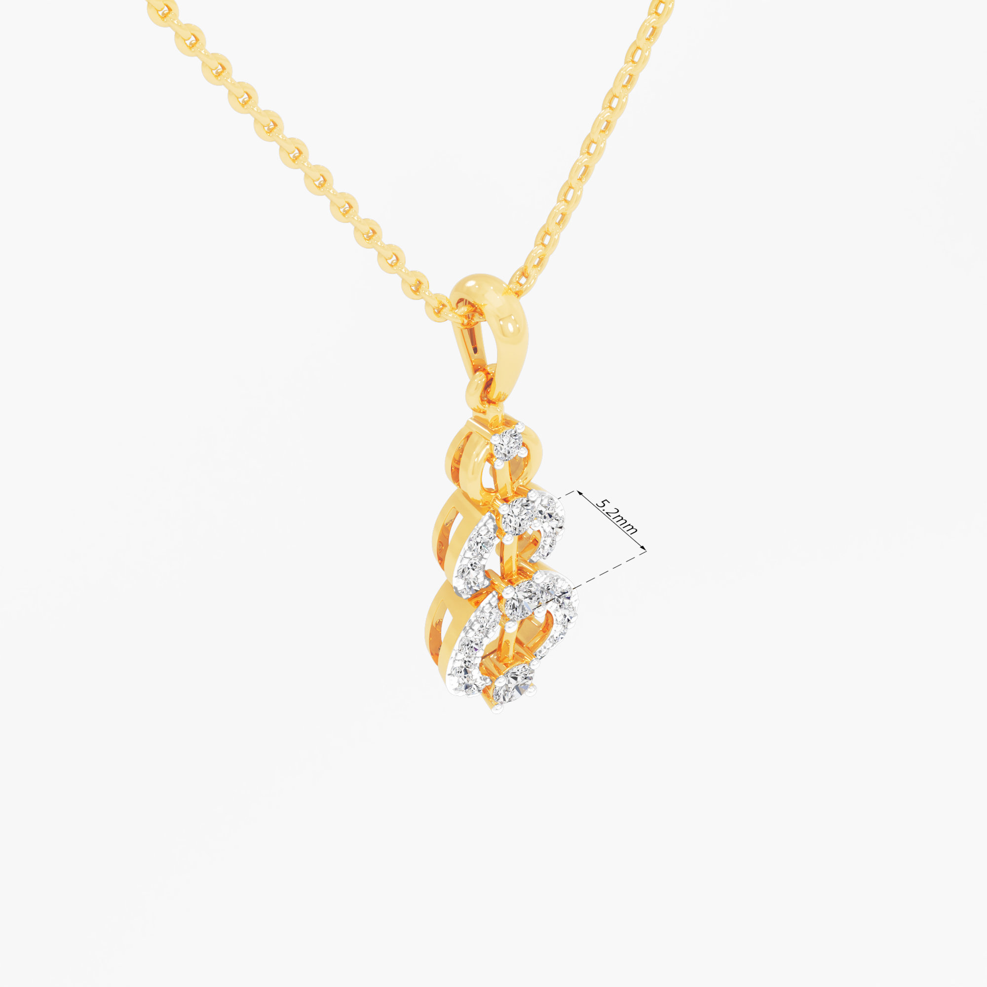 Infinite Charm Diamond Pendants | Individual Pendant in 9KT Yellow Gold (Diamond Quality: FG-VVS VS)