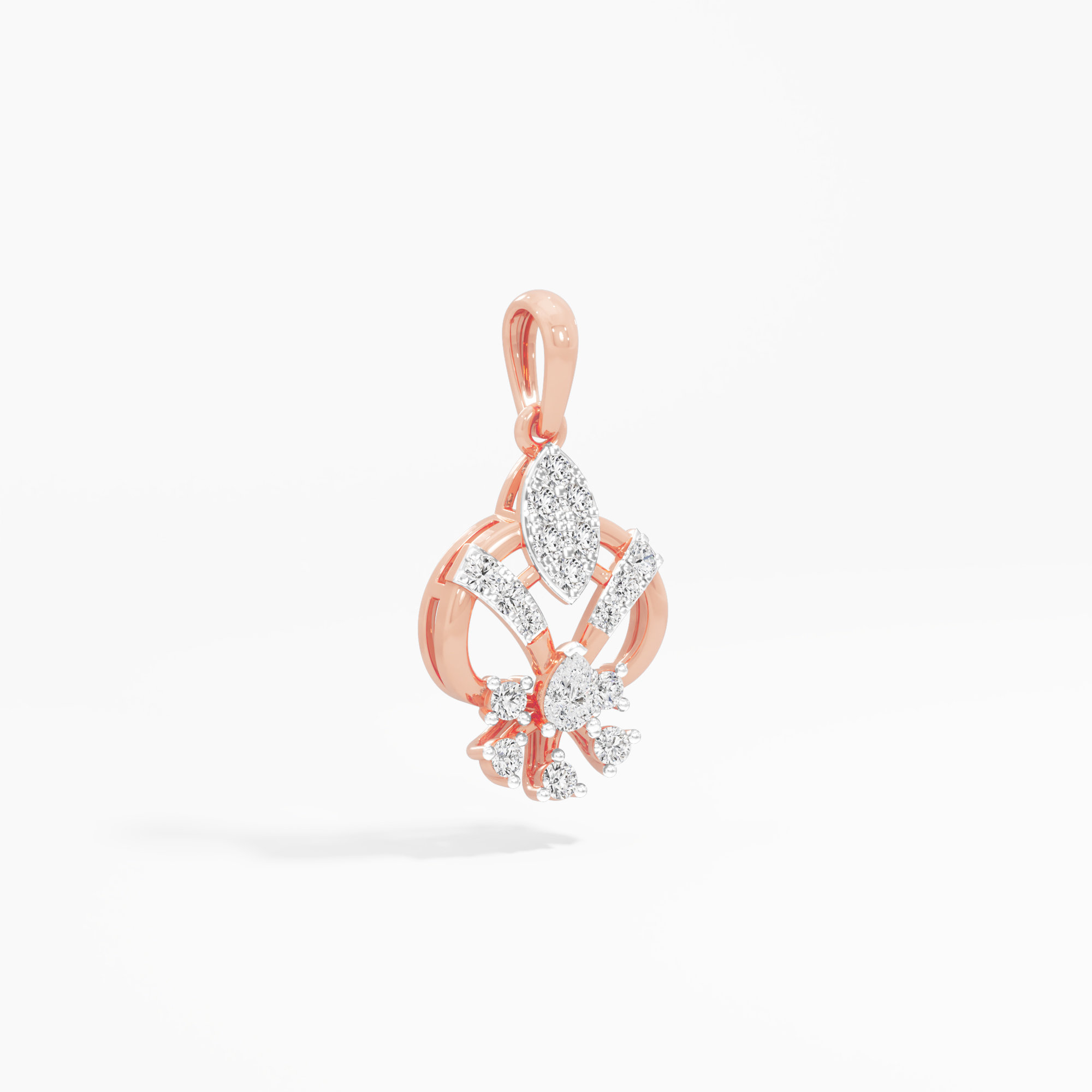 Celestial Bloom Diamond Pendants | Pendant Only in 9KT Rose Gold (Diamond Quality: FG-VVS VS)