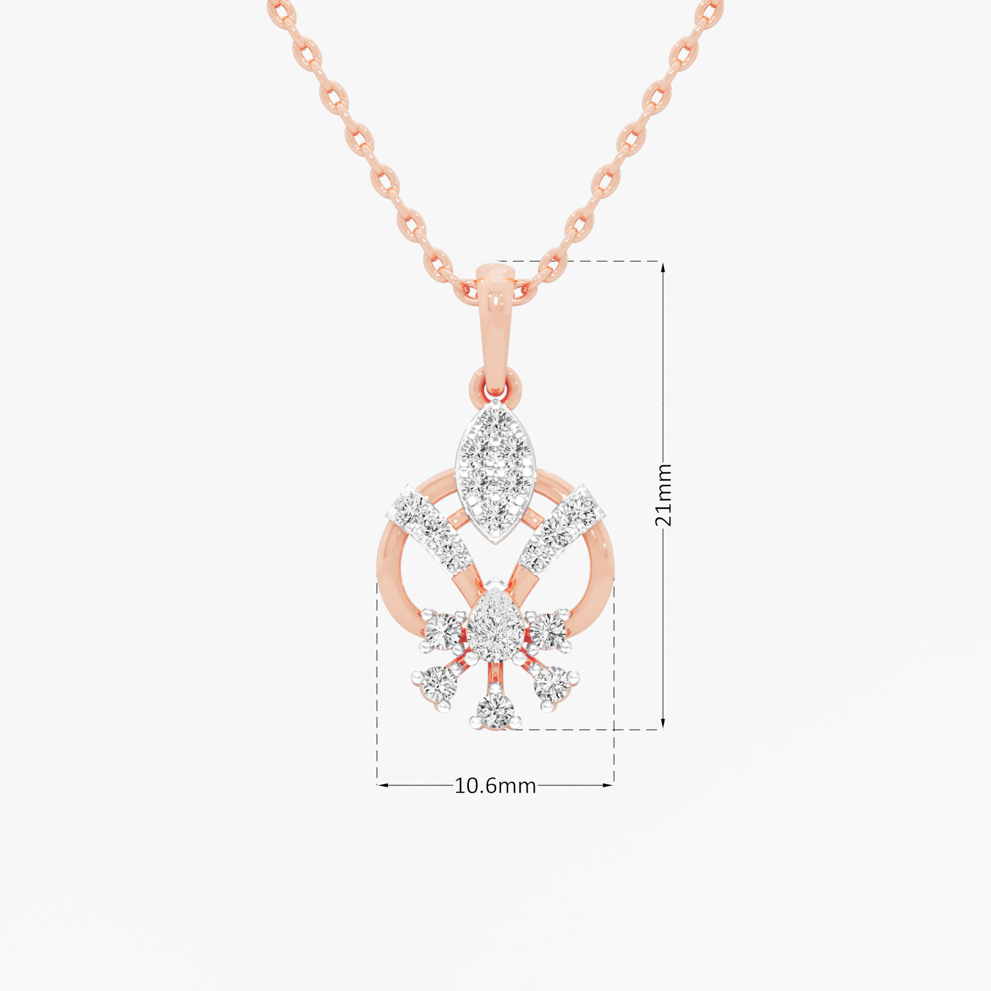 Celestial Bloom Diamond Pendants | Pendant Only in 9KT Rose Gold (Diamond Quality: FG-VVS VS)
