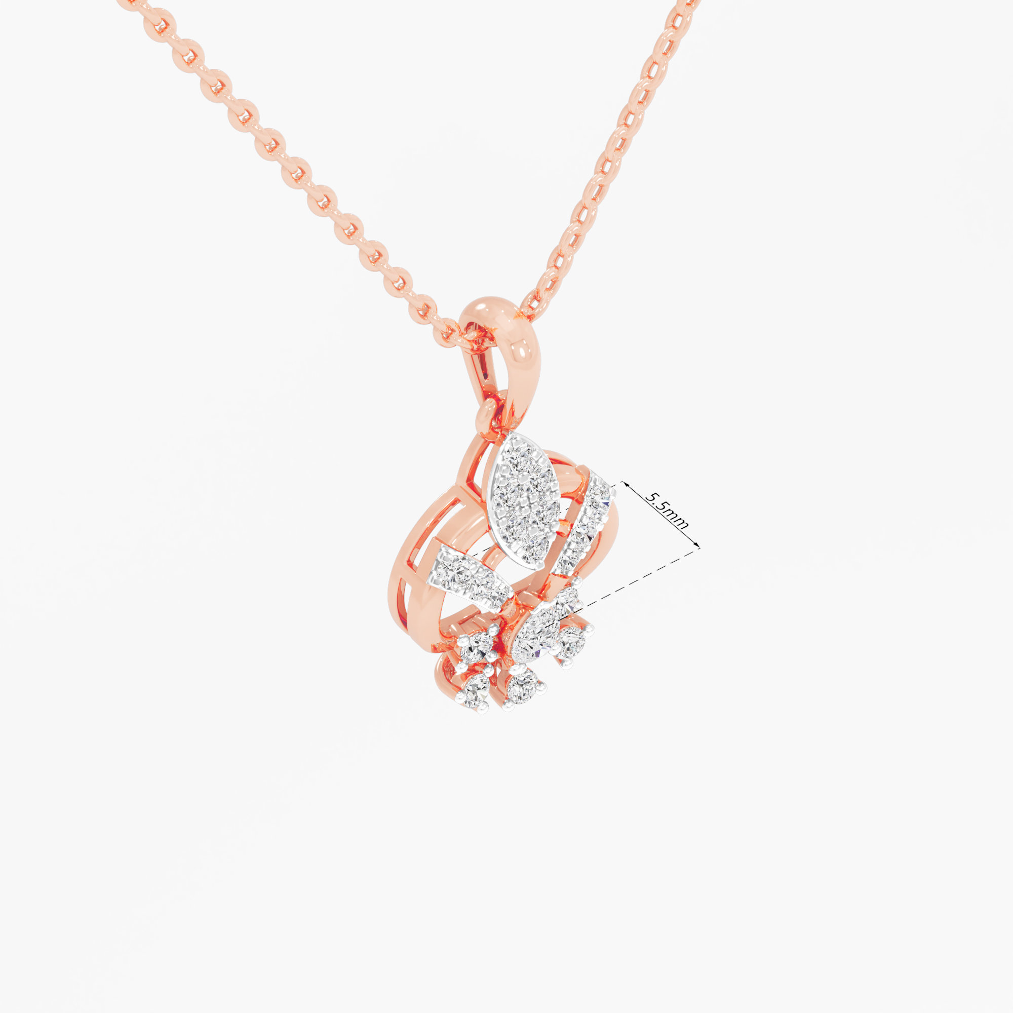 Celestial Bloom Diamond Pendants | Pendant Only in 9KT Rose Gold (Diamond Quality: FG-VVS VS)
