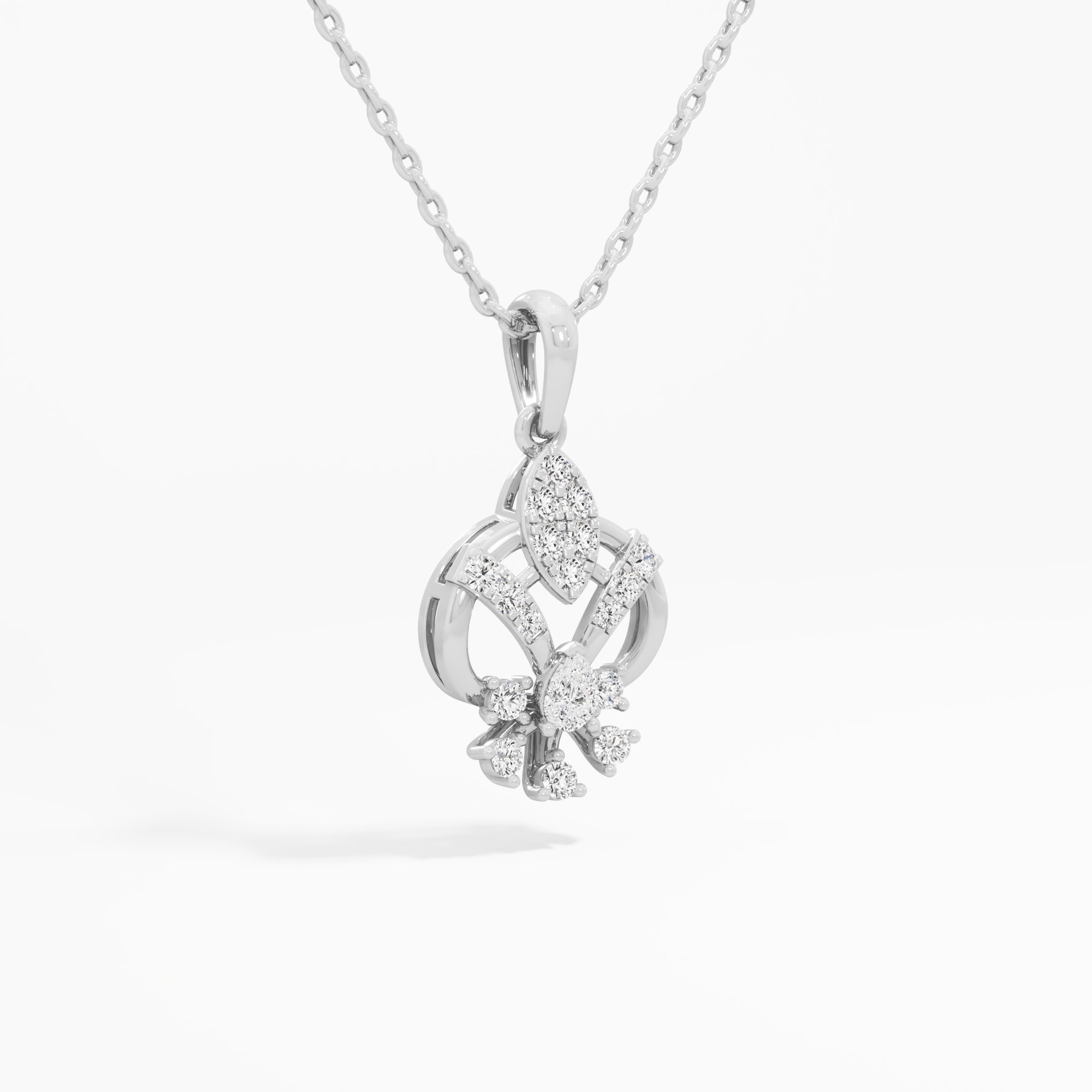Celestial Bloom Diamond Pendants | Chain Available Separately in 9KT White Gold (Diamond Quality: FG-VVS VS)