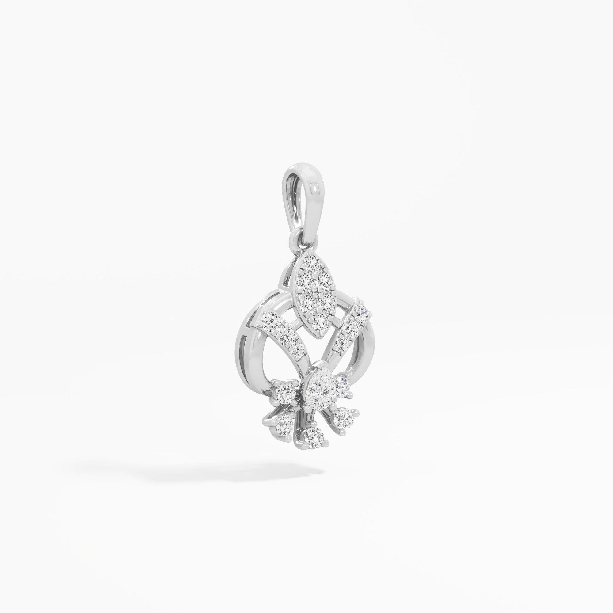 Celestial Bloom Diamond Pendants | Chain Available Separately in 9KT White Gold (Diamond Quality: FG-VVS VS)