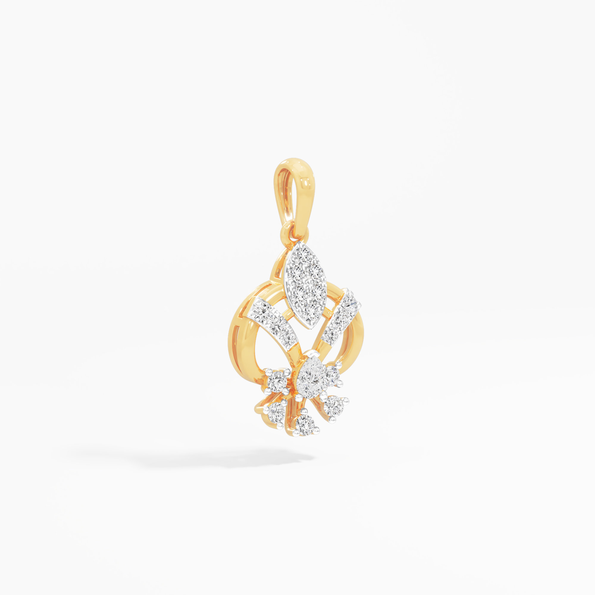 Celestial Bloom Diamond Pendants | Individual Pendant in 9KT Yellow Gold (Diamond Quality: FG-VVS VS)
