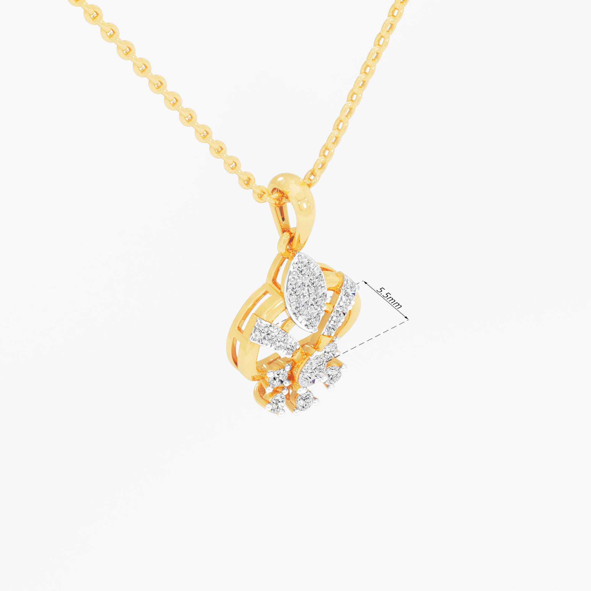 Celestial Bloom Diamond Pendants | Individual Pendant in 9KT Yellow Gold (Diamond Quality: FG-VVS VS)