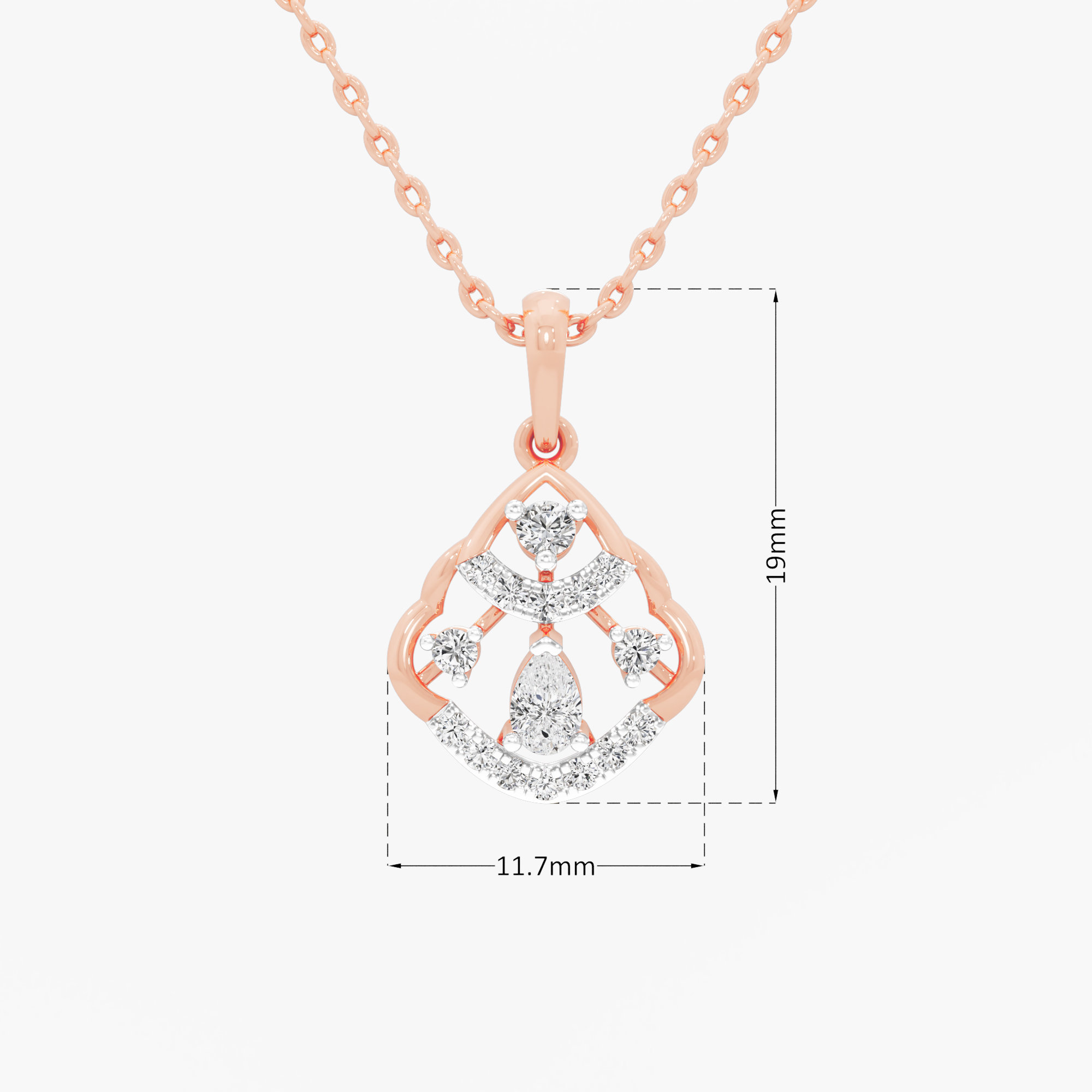Garden Whisper Diamond Pendants | Pendant Only in 9KT Rose Gold (Diamond Quality: FG-VVS VS)