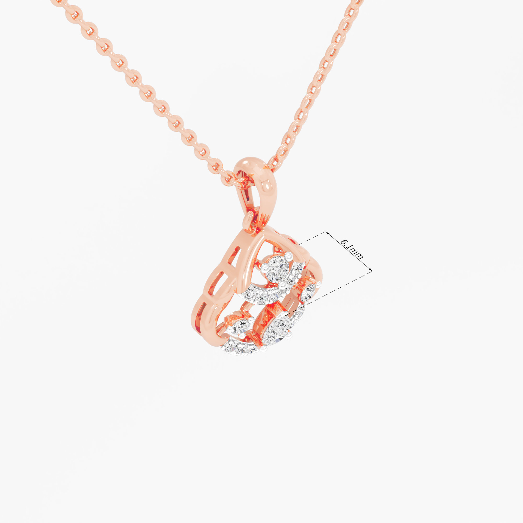 Garden Whisper Diamond Pendants | Pendant Only in 9KT Rose Gold (Diamond Quality: FG-VVS VS)