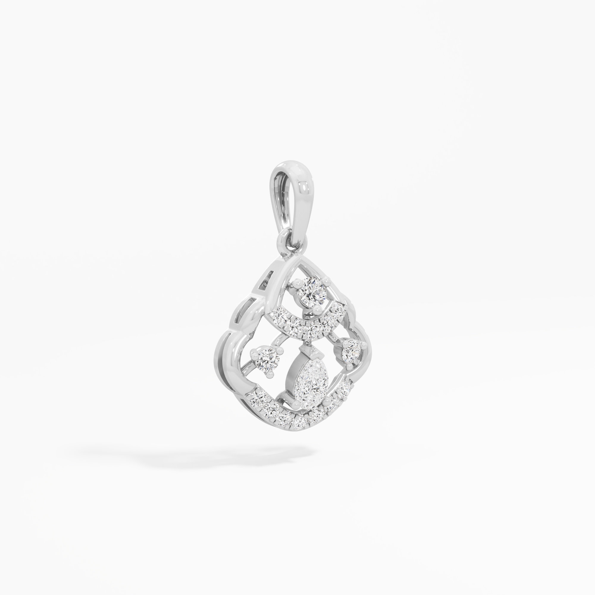Garden Whisper Diamond Pendants | Chain Available Separately in 9KT White Gold (Diamond Quality: FG-VVS VS)