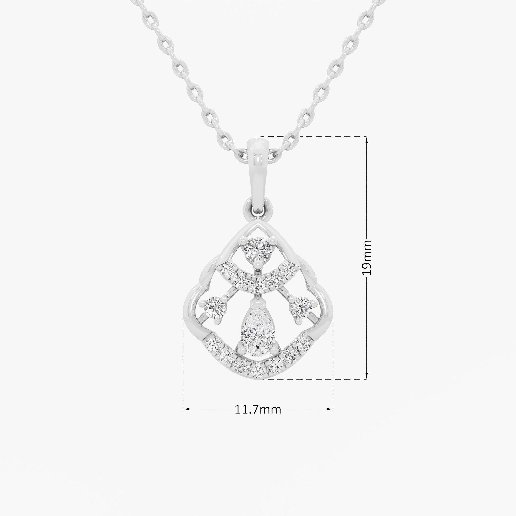 Garden Whisper Diamond Pendants | Chain Available Separately in 9KT White Gold (Diamond Quality: FG-VVS VS)