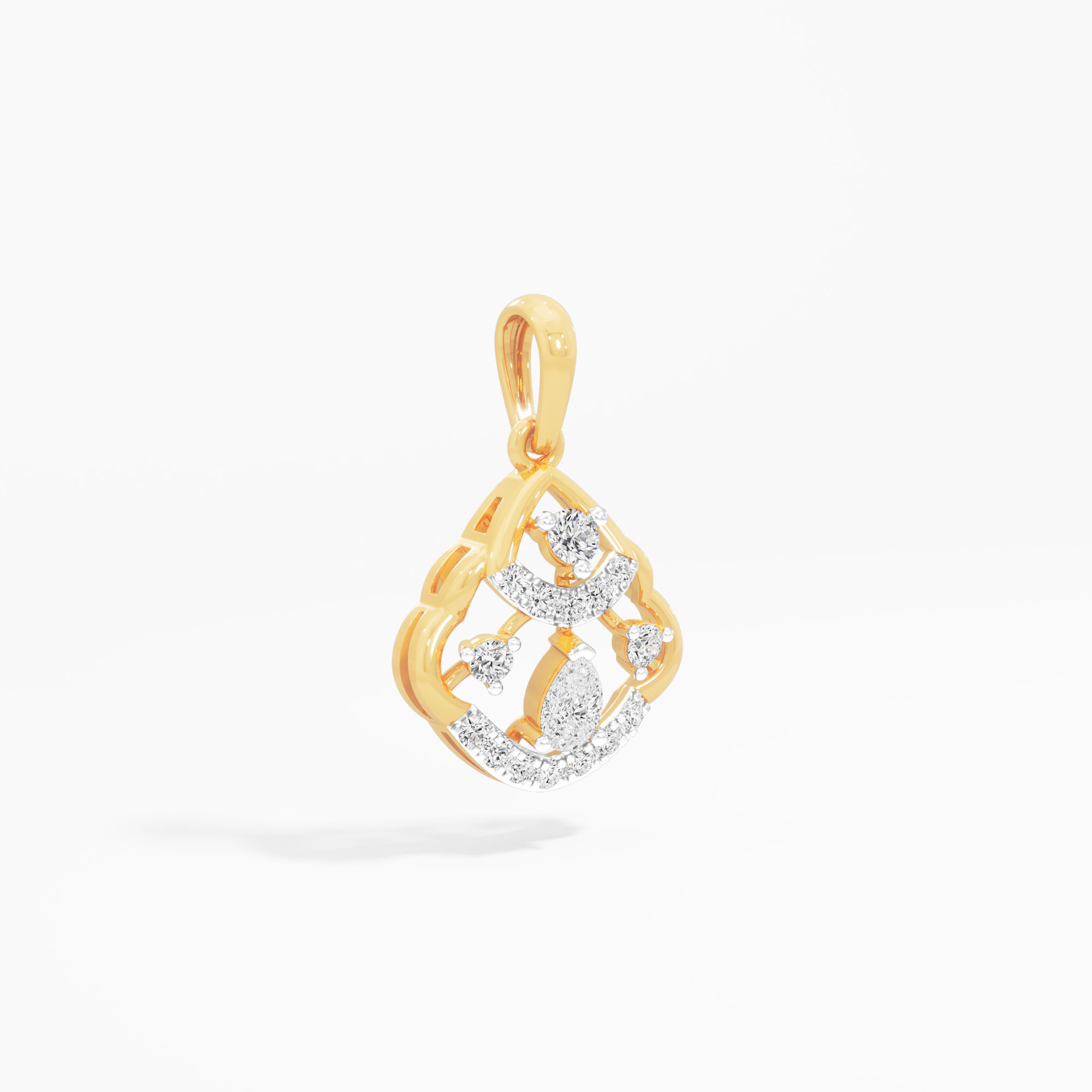 Garden Whisper Diamond Pendants | Individual Pendant in 9KT Yellow Gold (Diamond Quality: FG-VVS VS)