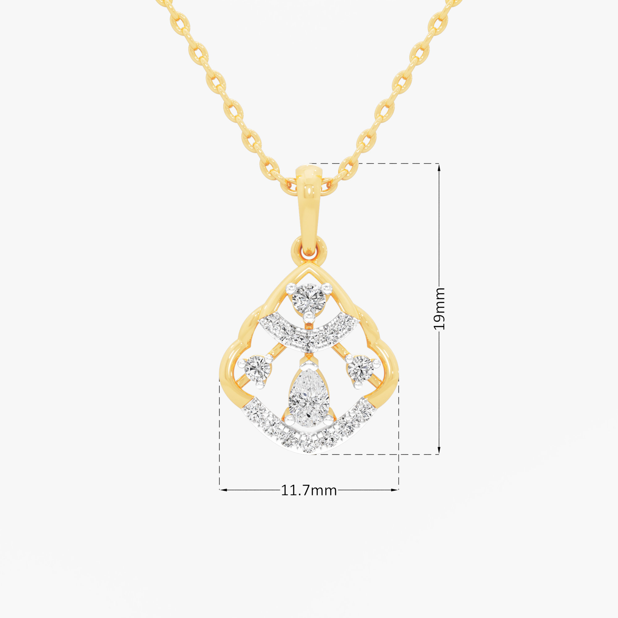 Garden Whisper Diamond Pendants | Individual Pendant in 9KT Yellow Gold (Diamond Quality: FG-VVS VS)