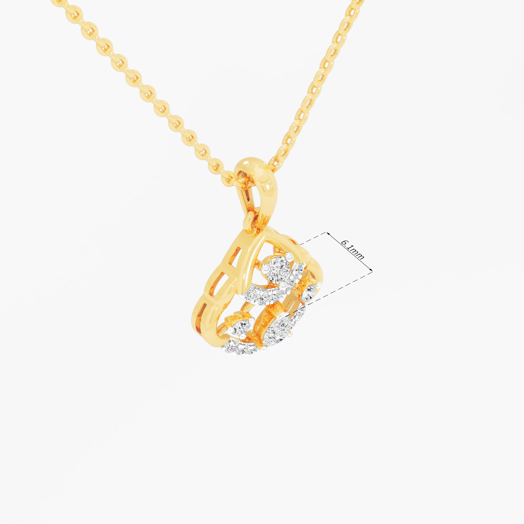 Garden Whisper Diamond Pendants | Individual Pendant in 9KT Yellow Gold (Diamond Quality: FG-VVS VS)