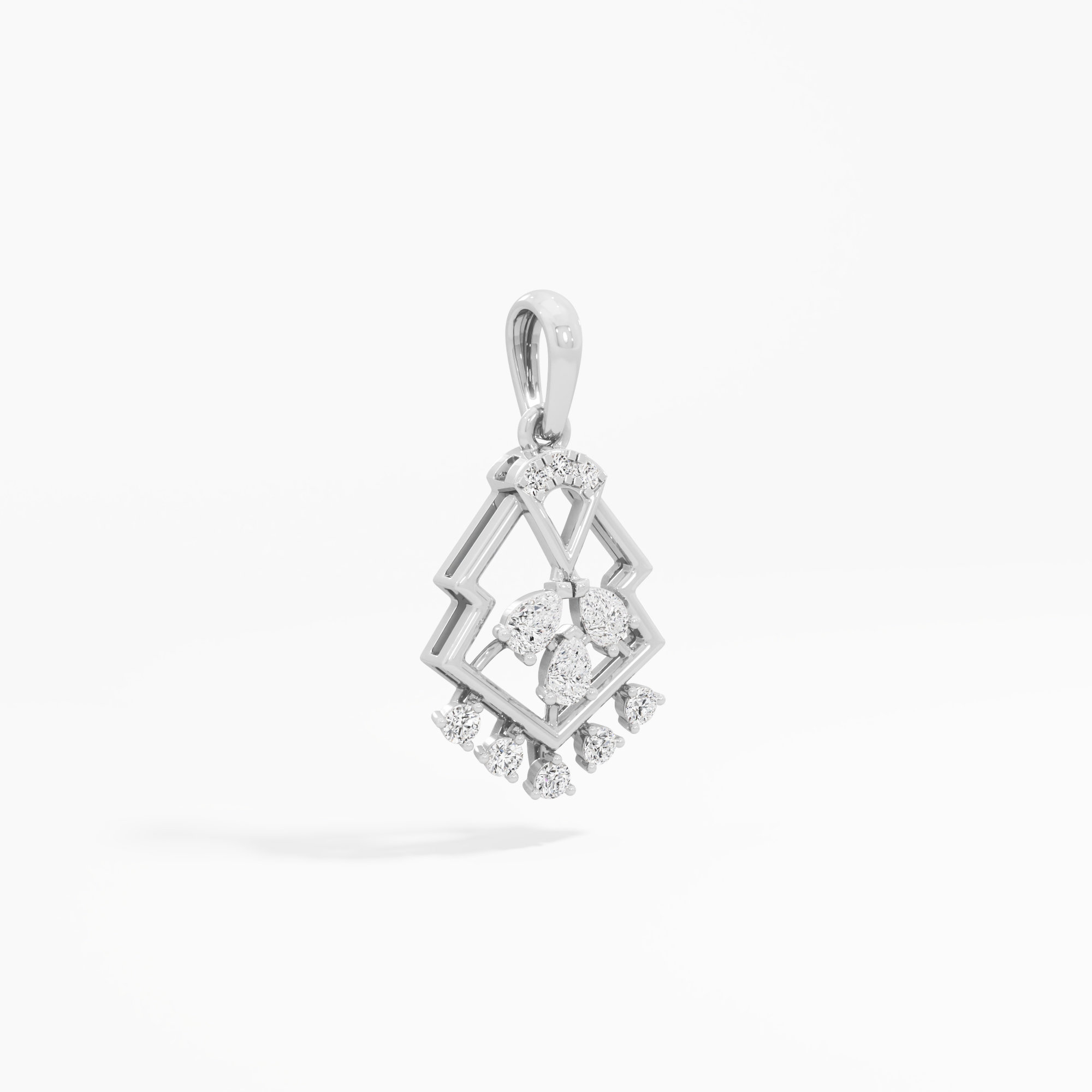 Kite Fringe Diamond Pendants | Chain Available Separately in 9KT White Gold (Diamond Quality: FG-VVS VS)