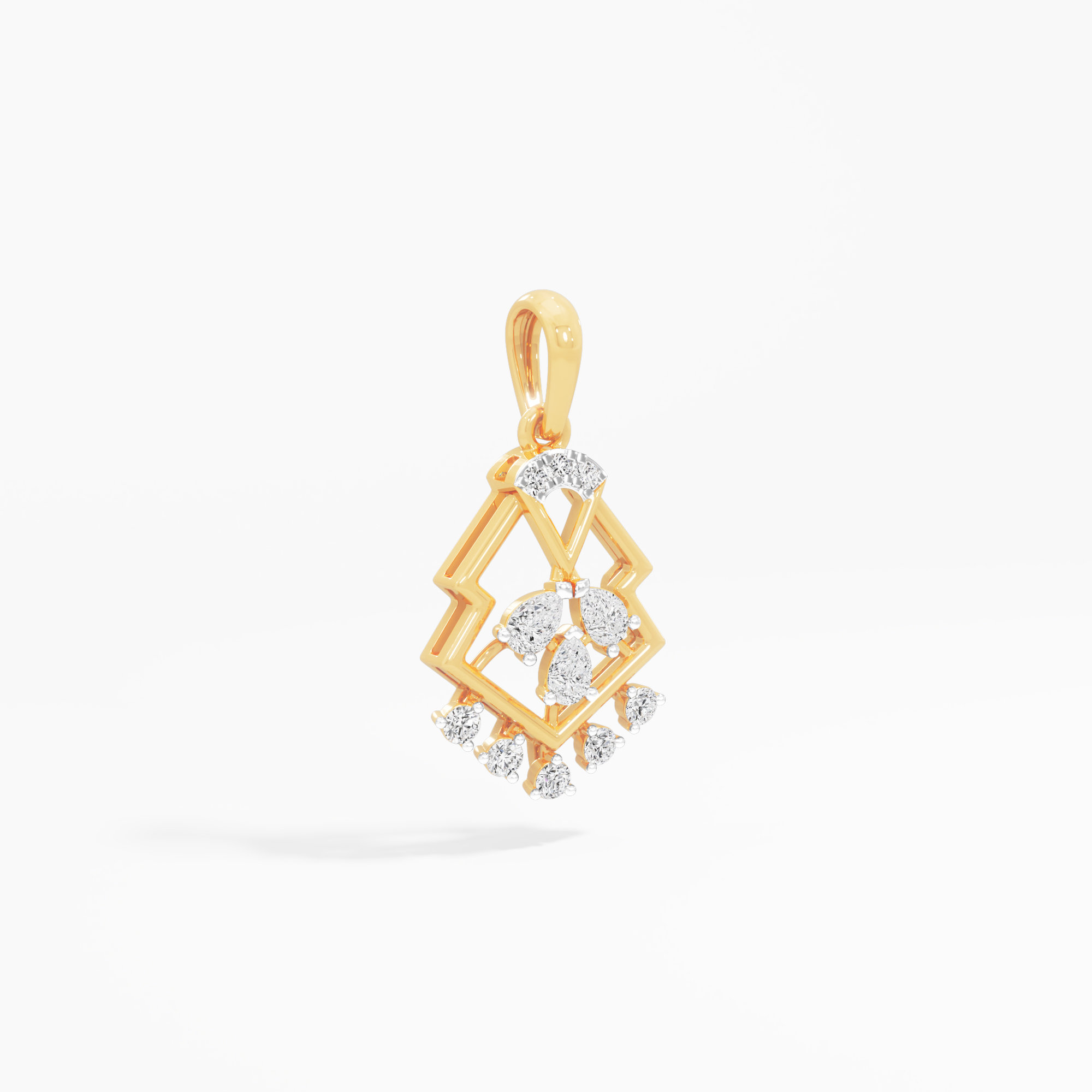 Kite Fringe Diamond Pendants | Individual Pendant in 9KT Yellow Gold (Diamond Quality: FG-VVS VS)