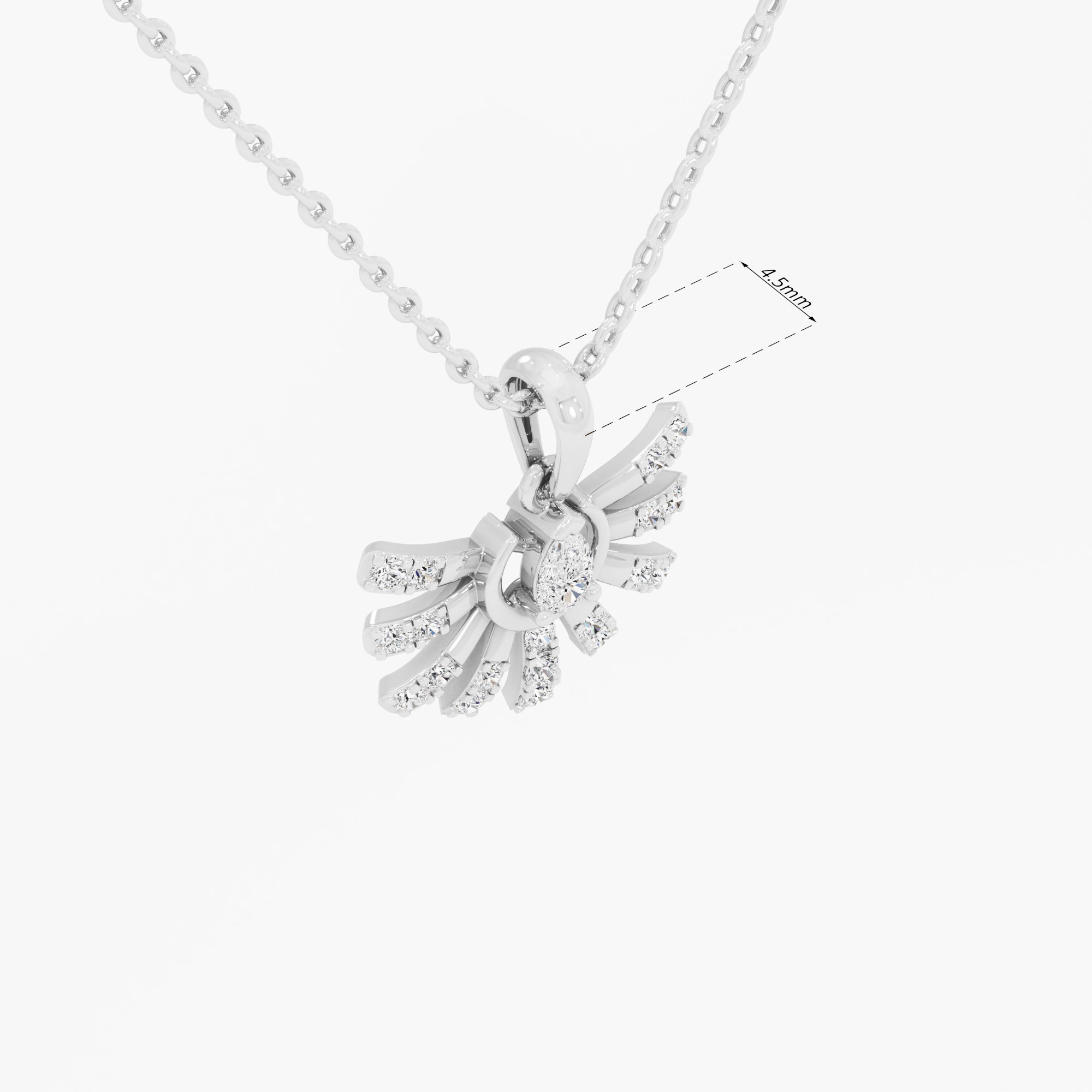 Golden Sunray Diamond Pendants | Chain Available Separately in 9KT White Gold (Diamond Quality: FG-VVS VS)
