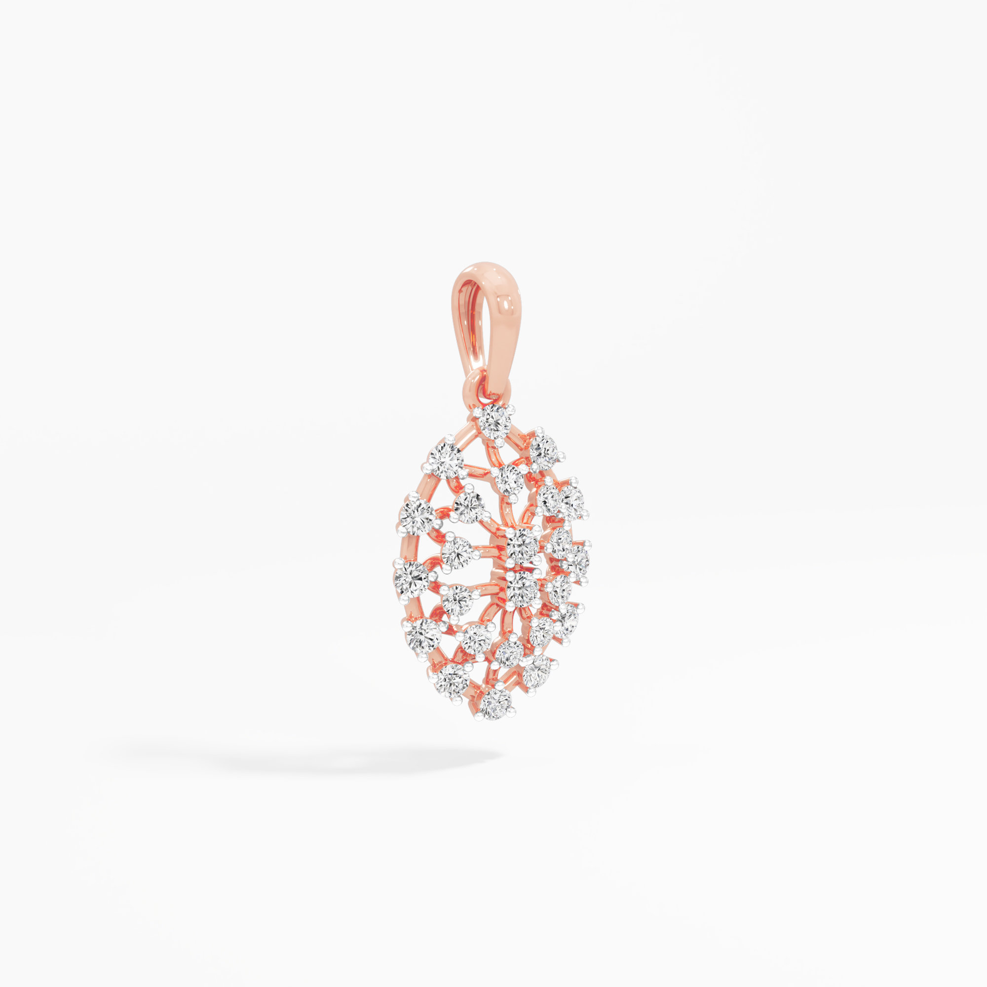 Woven Cluster Diamond Pendants | Pendant Only in 9KT Rose Gold (Diamond Quality: FG-VVS VS)