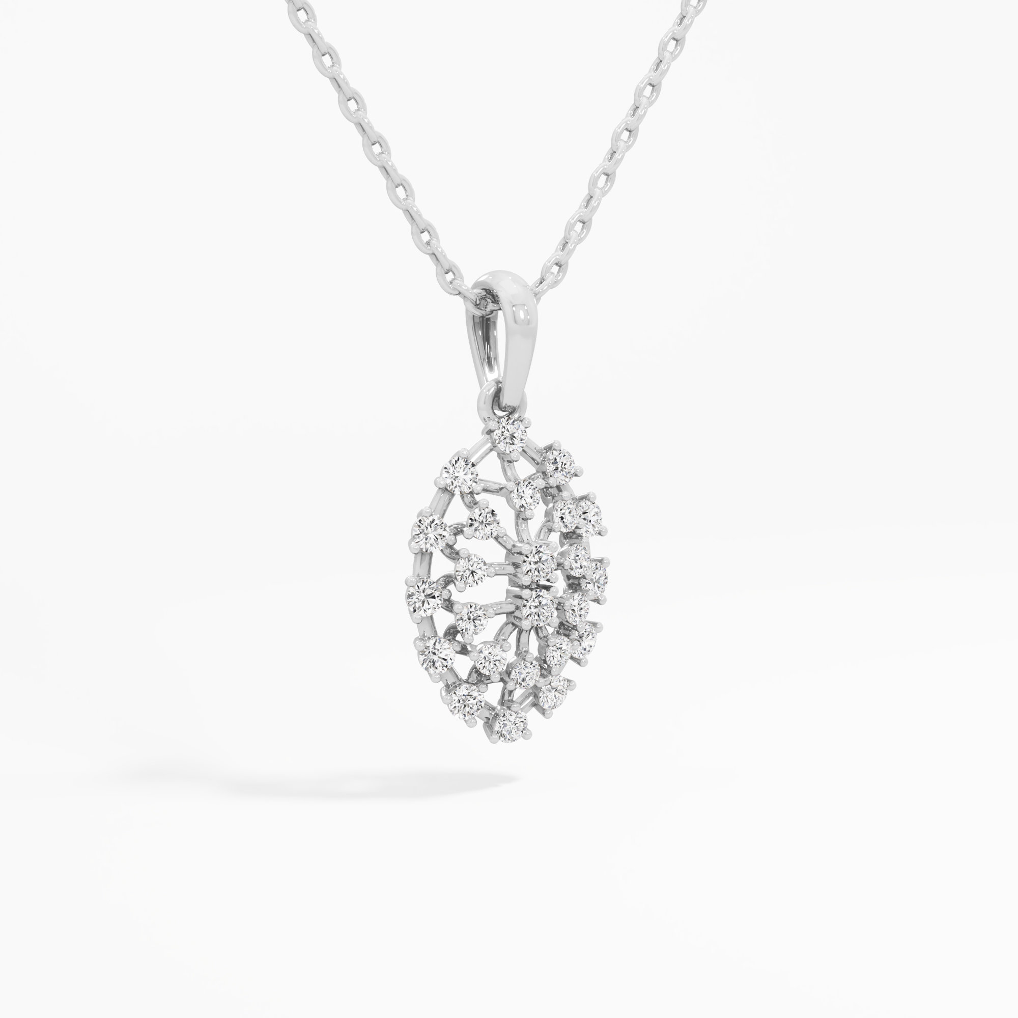 Woven Cluster Diamond Pendants | Chain Available Separately in 9KT White Gold (Diamond Quality: FG-VVS VS)