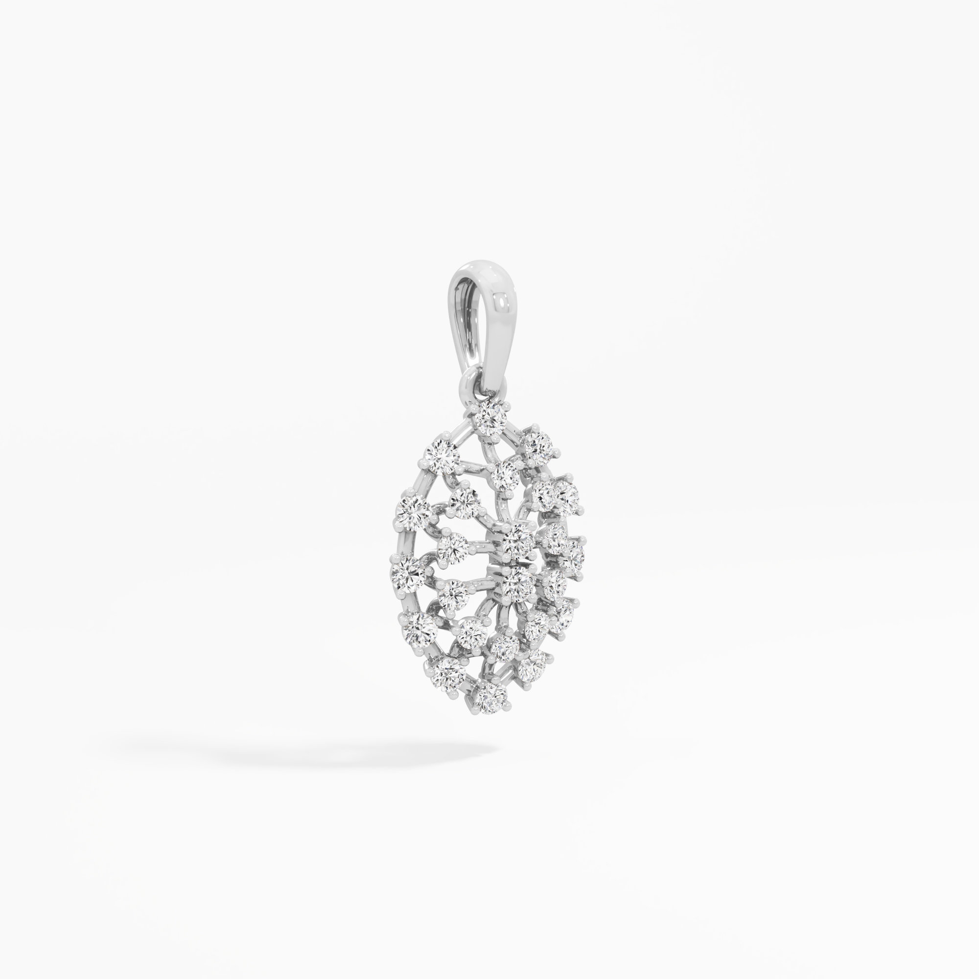 Woven Cluster Diamond Pendants | Chain Available Separately in 9KT White Gold (Diamond Quality: FG-VVS VS)