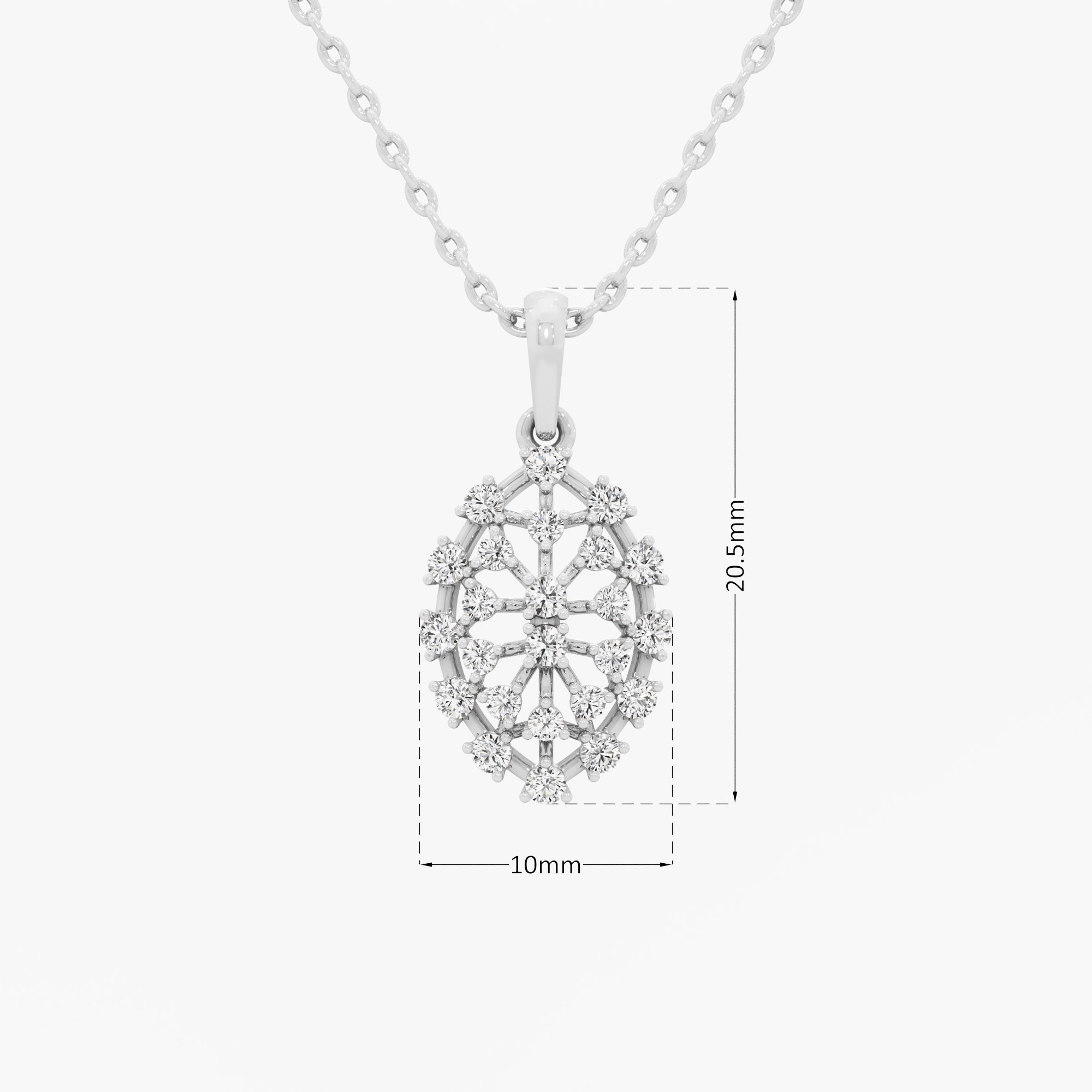 Woven Cluster Diamond Pendants | Chain Available Separately in 9KT White Gold (Diamond Quality: FG-VVS VS)