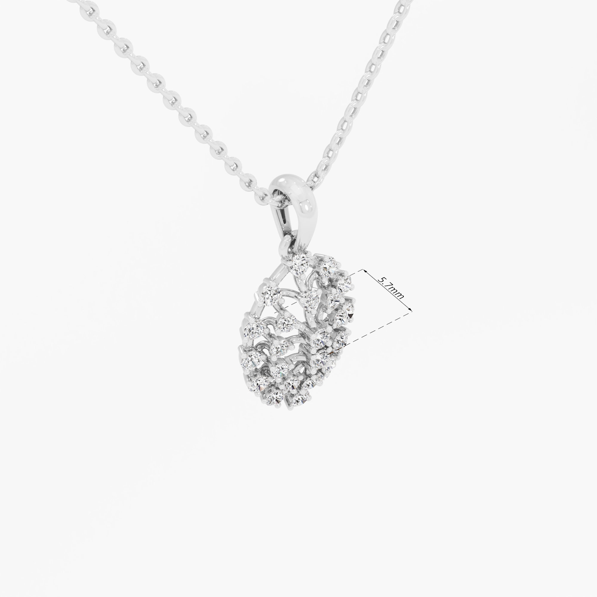Woven Cluster Diamond Pendants | Chain Available Separately in 9KT White Gold (Diamond Quality: FG-VVS VS)