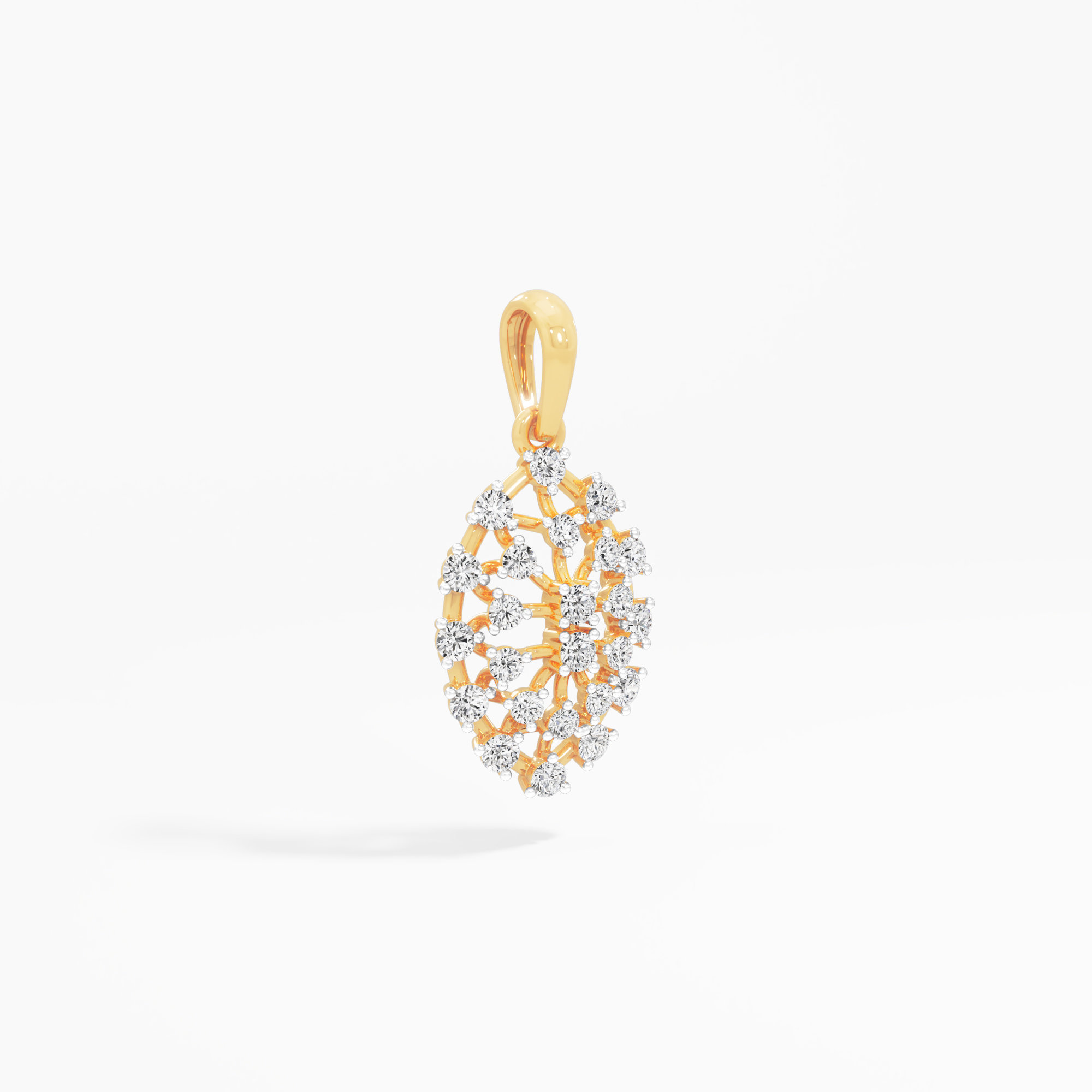 Woven Cluster Diamond Pendants | Individual Pendant in 9KT Yellow Gold (Diamond Quality: FG-VVS VS)