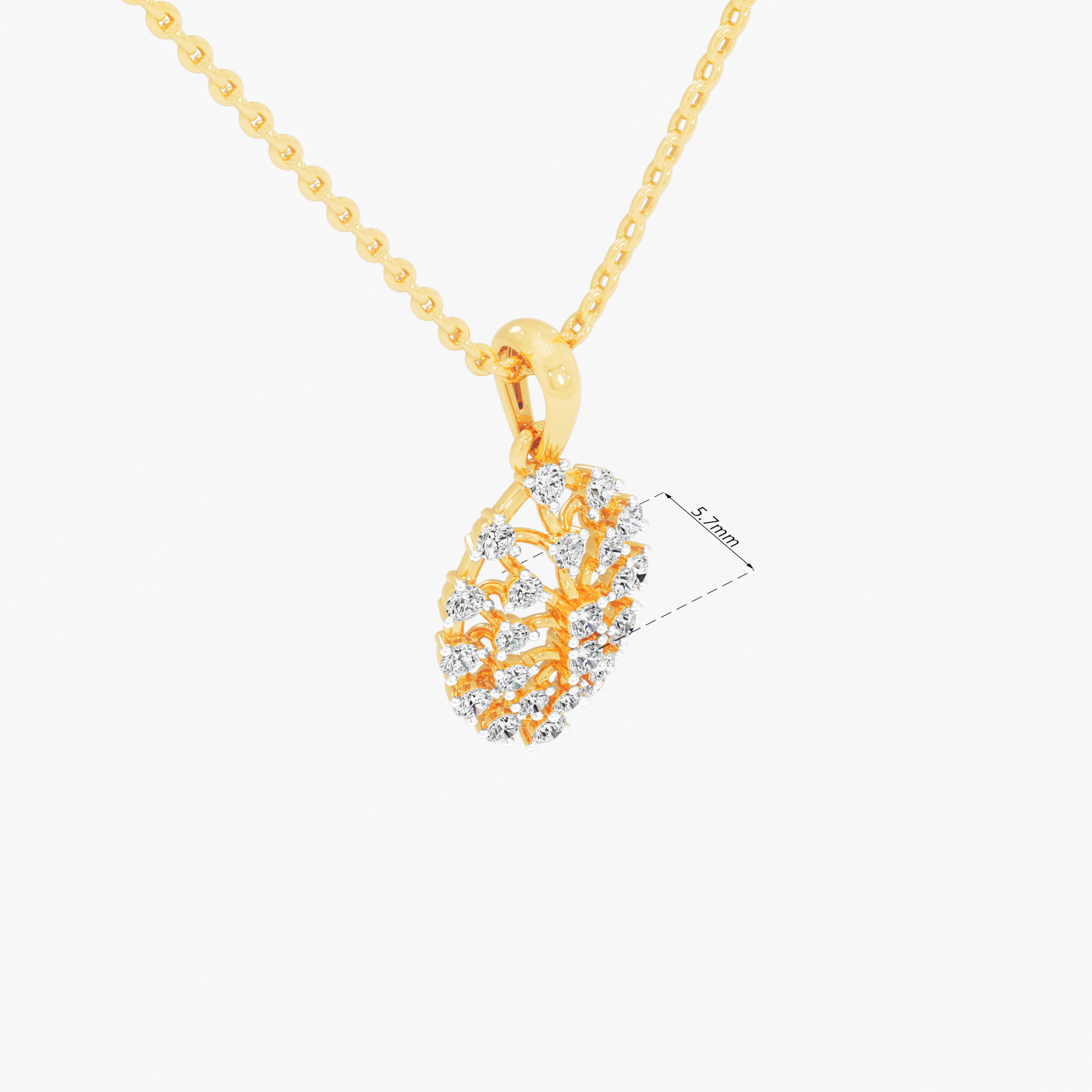 Woven Cluster Diamond Pendants | Individual Pendant in 9KT Yellow Gold (Diamond Quality: FG-VVS VS)
