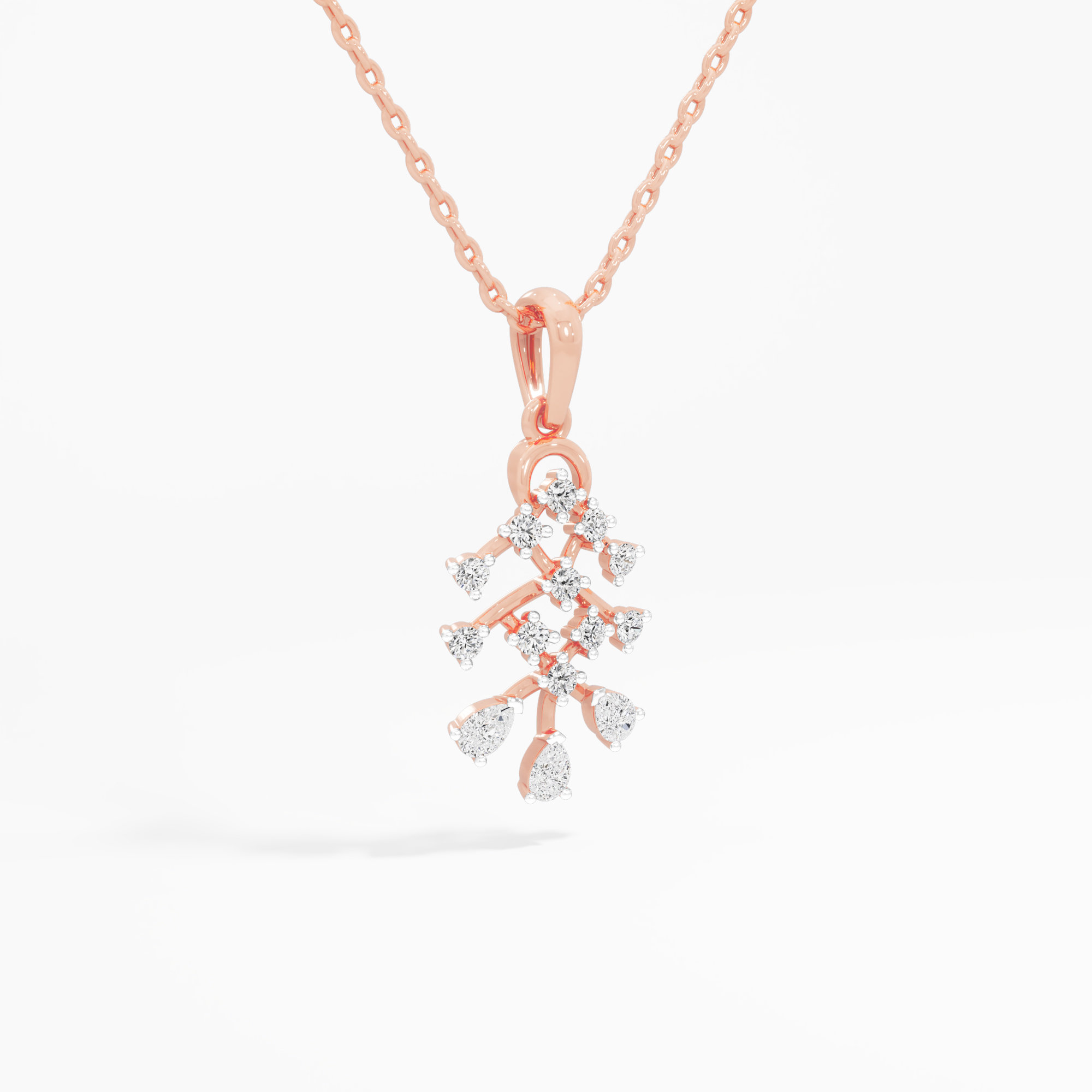 Crisscross Weave Diamond Pendants | Pendant Only in 9KT Rose Gold (Diamond Quality: FG-VVS VS)