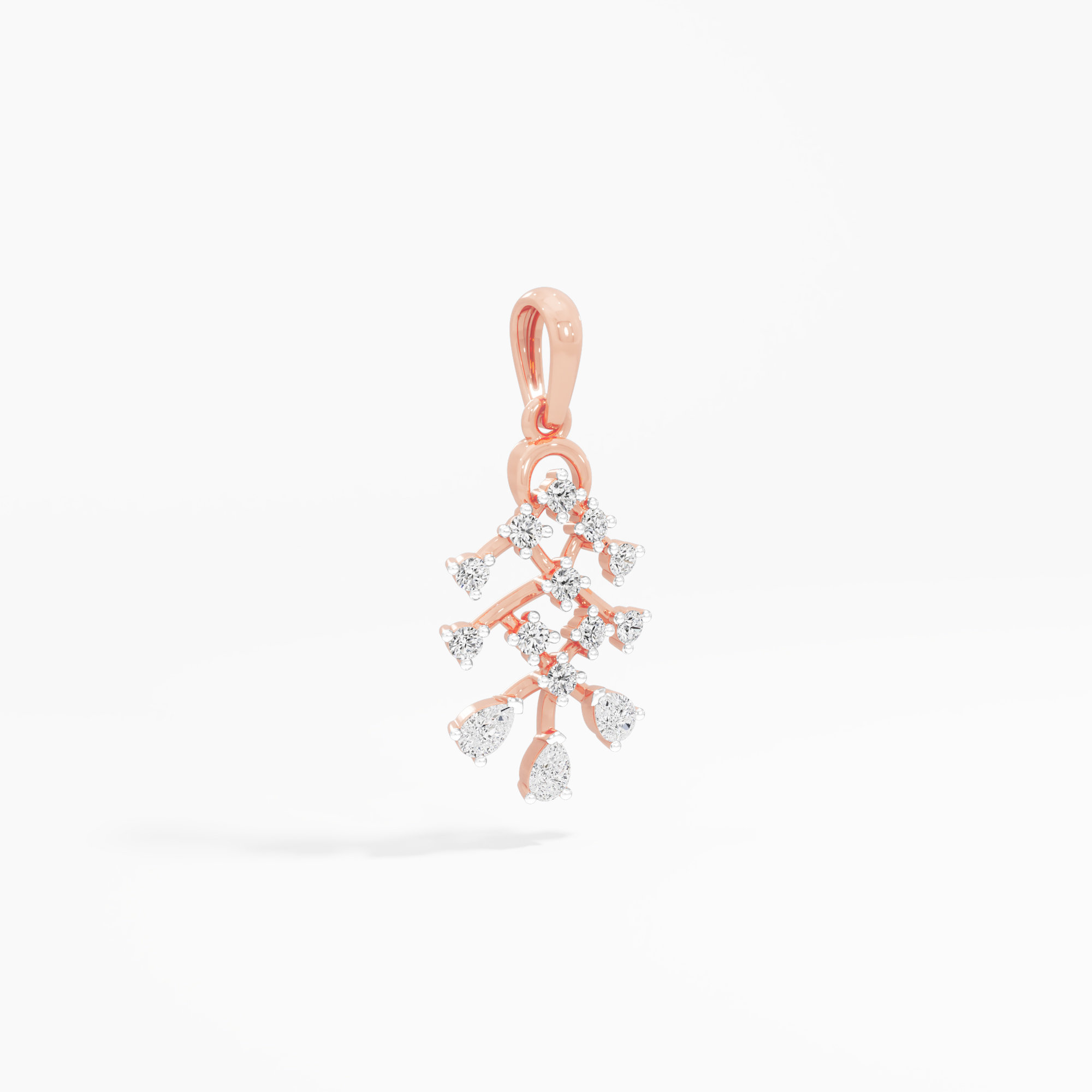 Crisscross Weave Diamond Pendants | Pendant Only in 9KT Rose Gold (Diamond Quality: FG-VVS VS)