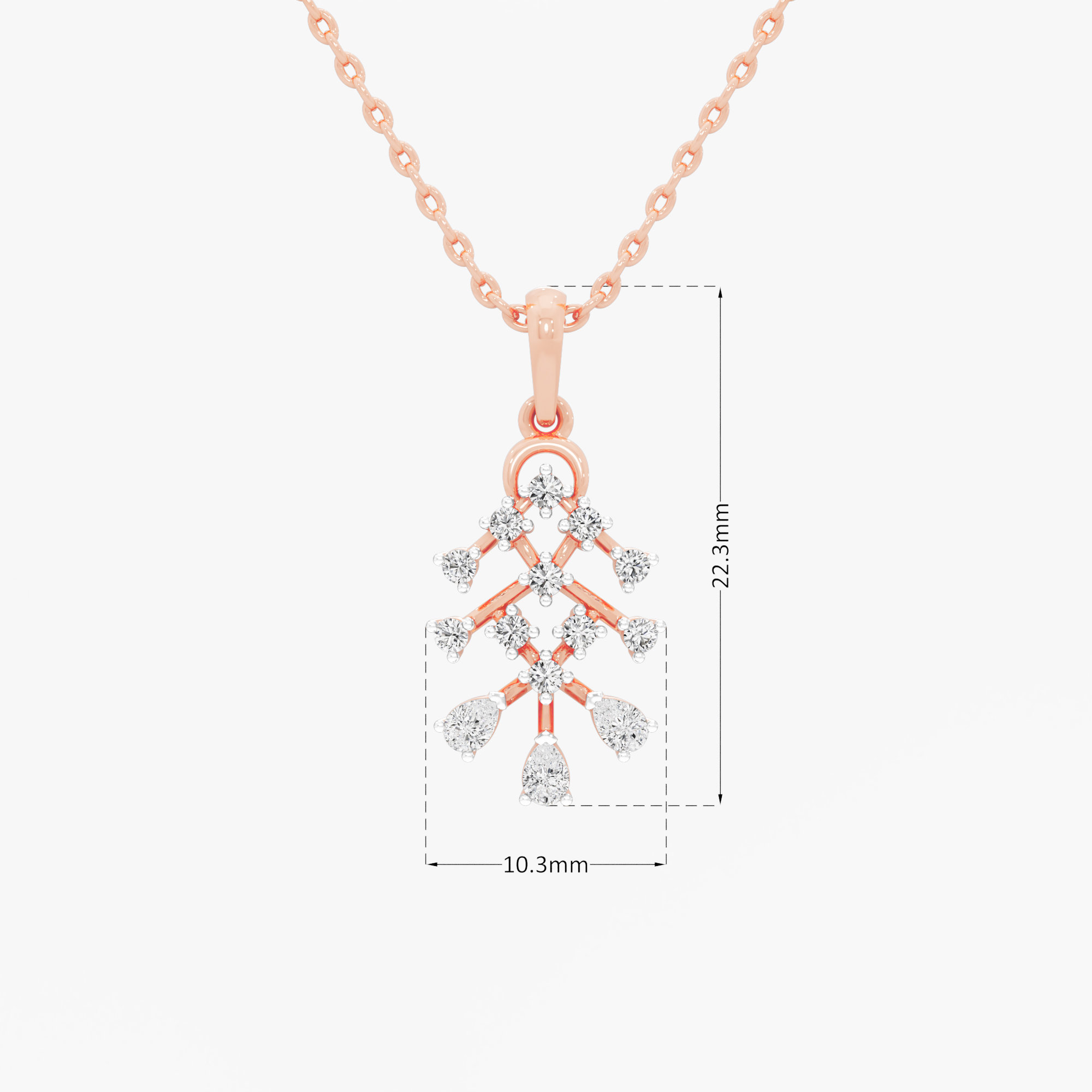 Crisscross Weave Diamond Pendants | Pendant Only in 9KT Rose Gold (Diamond Quality: FG-VVS VS)