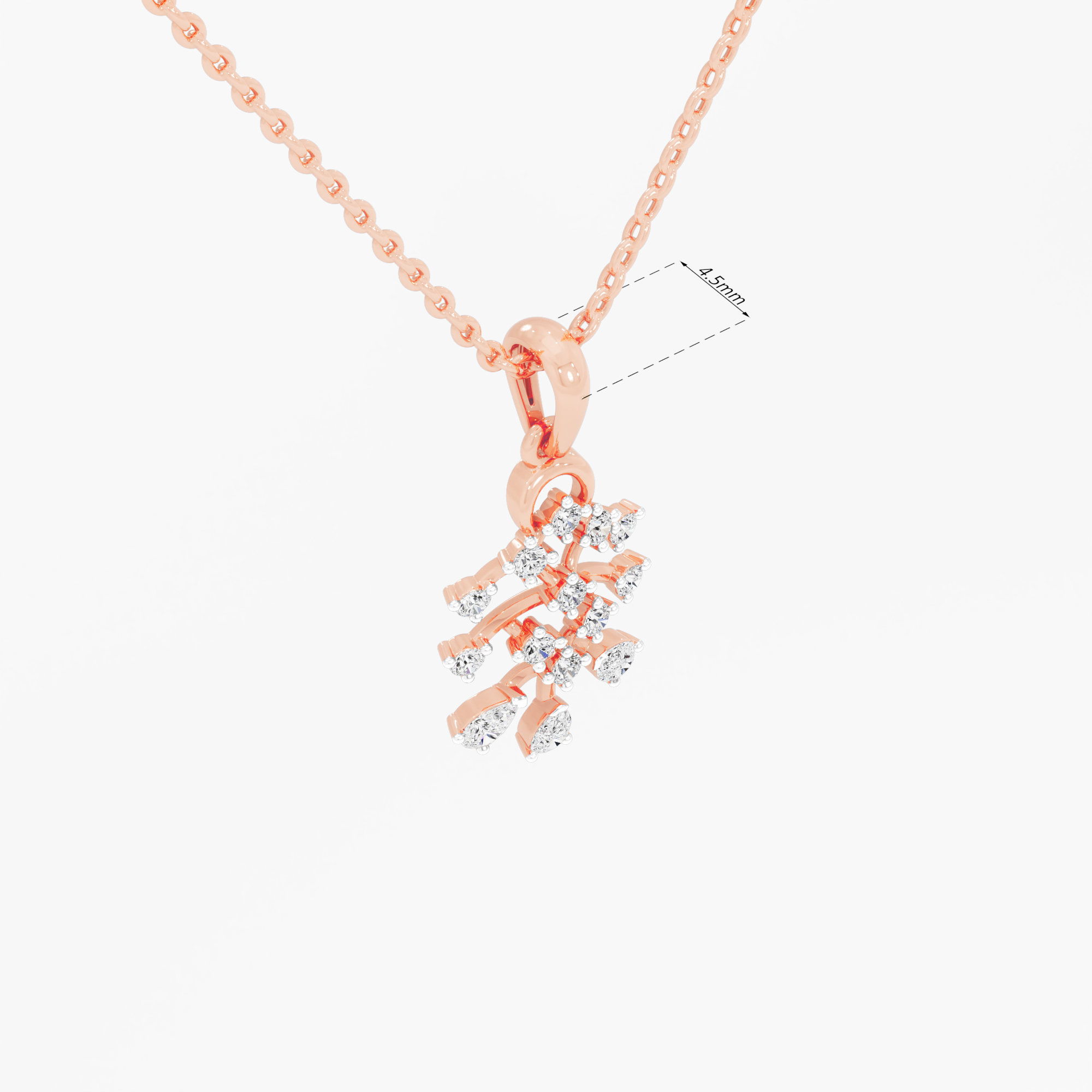 Crisscross Weave Diamond Pendants | Pendant Only in 9KT Rose Gold (Diamond Quality: FG-VVS VS)