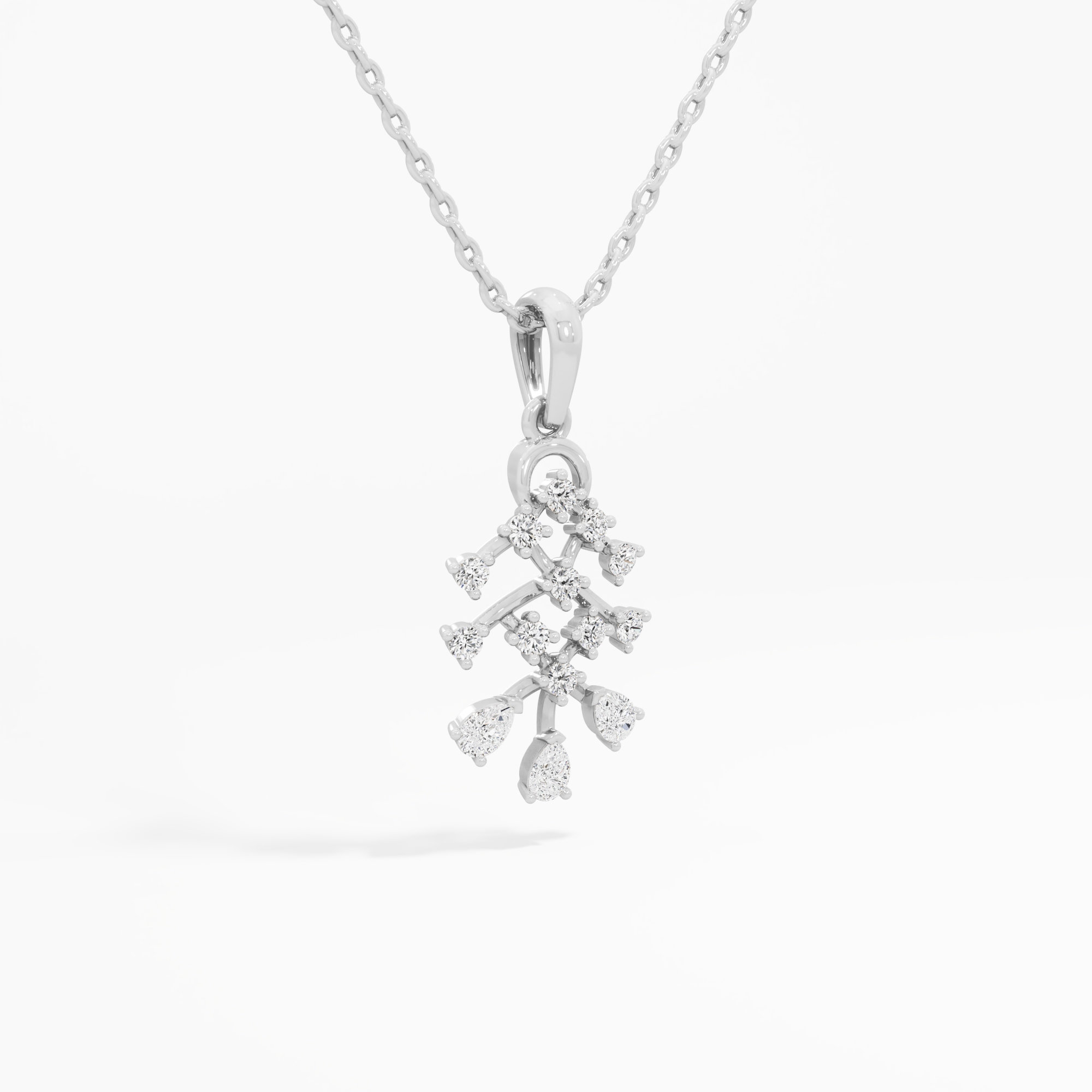 Crisscross Weave Diamond Pendants | Chain Available Separately in 9KT White Gold (Diamond Quality: FG-VVS VS)