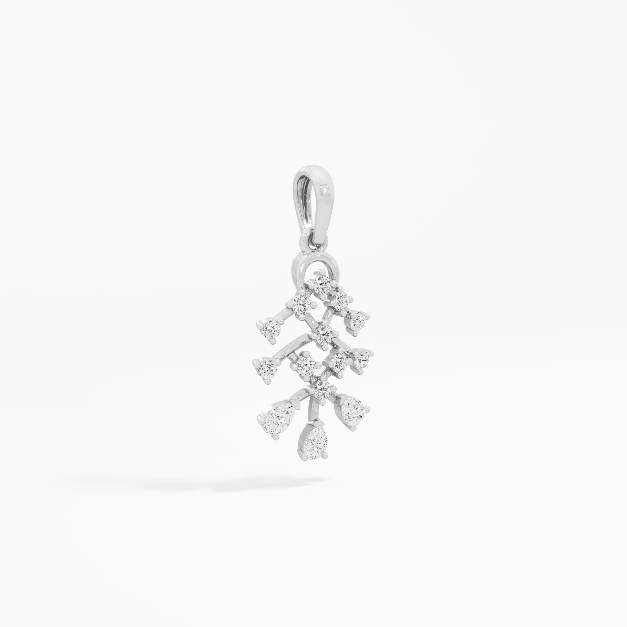 Crisscross Weave Diamond Pendants | Chain Available Separately in 9KT White Gold (Diamond Quality: FG-VVS VS)