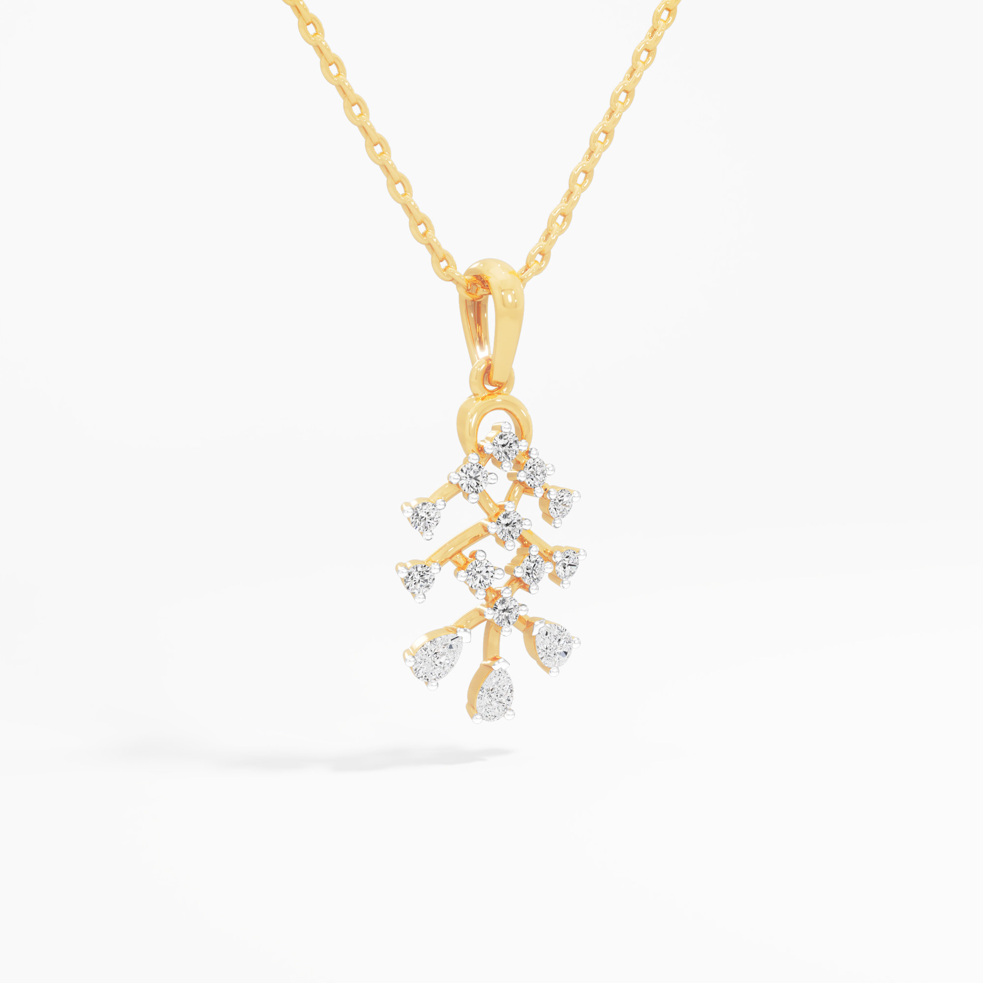 Crisscross Weave Diamond Pendants | Individual Pendant in 9KT Yellow Gold (Diamond Quality: FG-VVS VS)