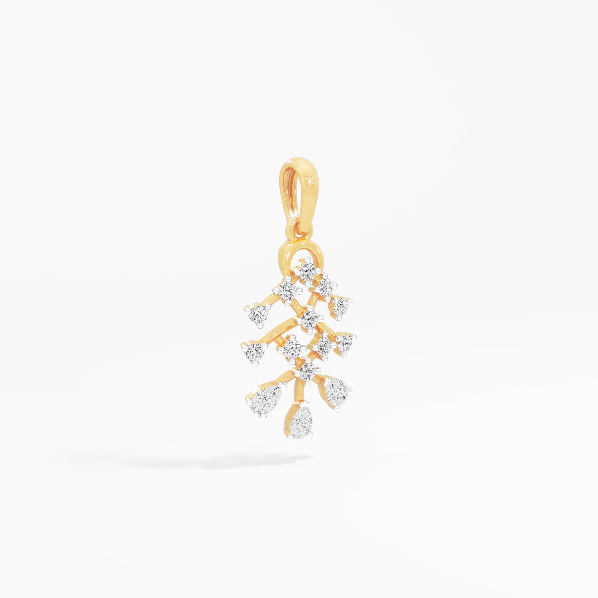 Crisscross Weave Diamond Pendants | Individual Pendant in 9KT Yellow Gold (Diamond Quality: FG-VVS VS)