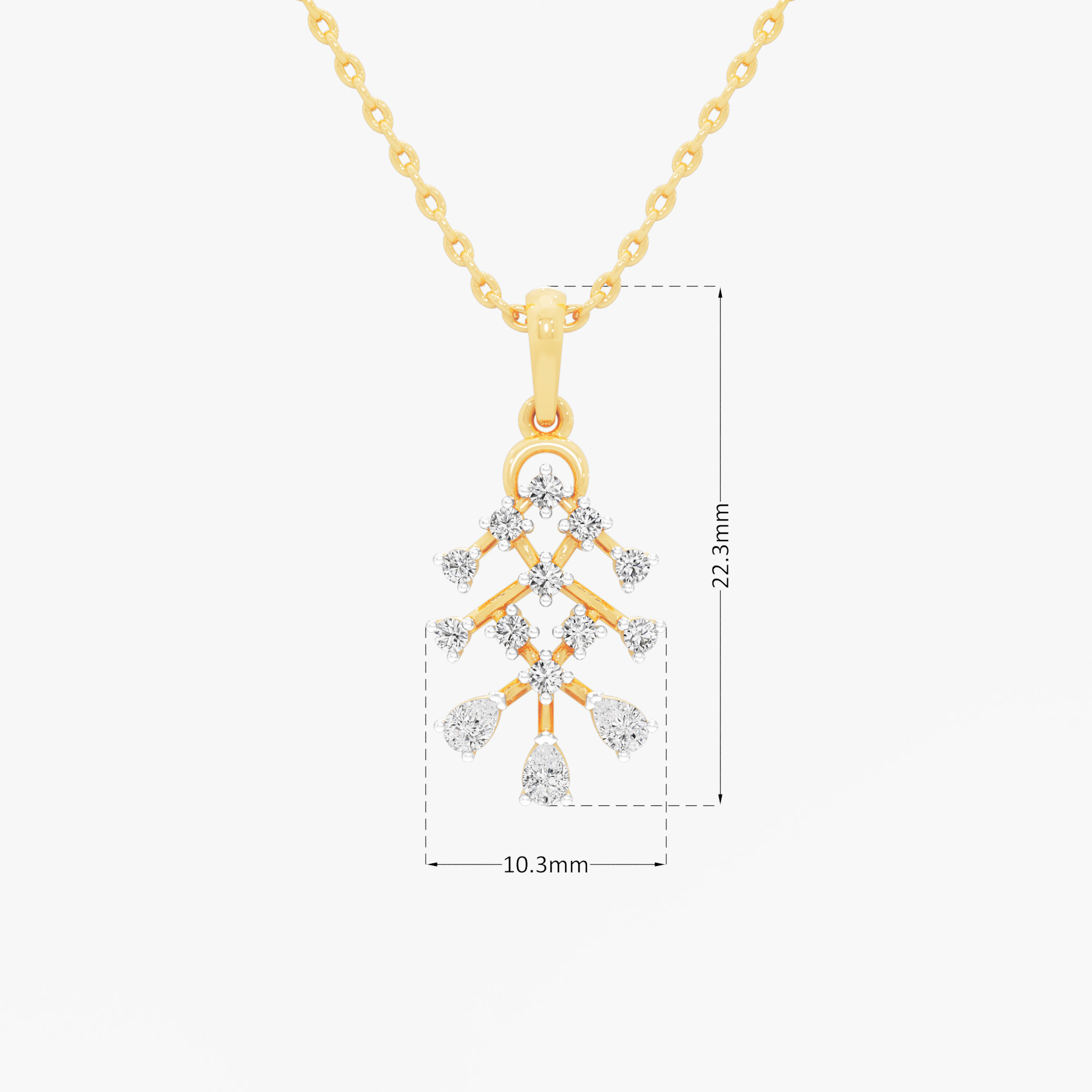 Crisscross Weave Diamond Pendants | Individual Pendant in 9KT Yellow Gold (Diamond Quality: FG-VVS VS)