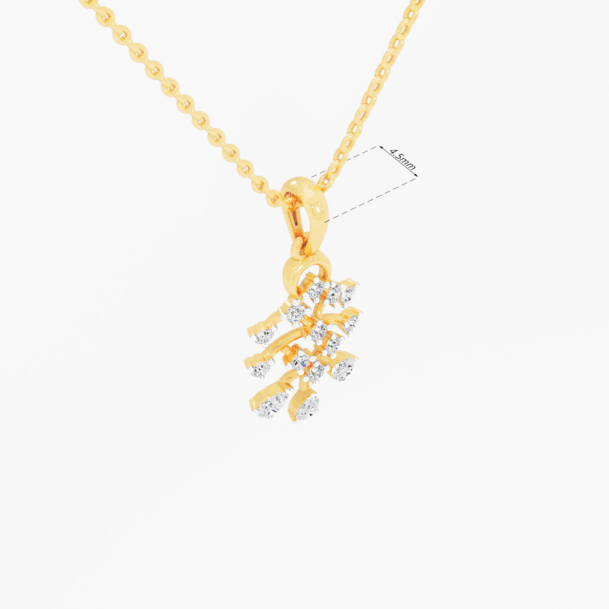 Crisscross Weave Diamond Pendants | Individual Pendant in 9KT Yellow Gold (Diamond Quality: FG-VVS VS)
