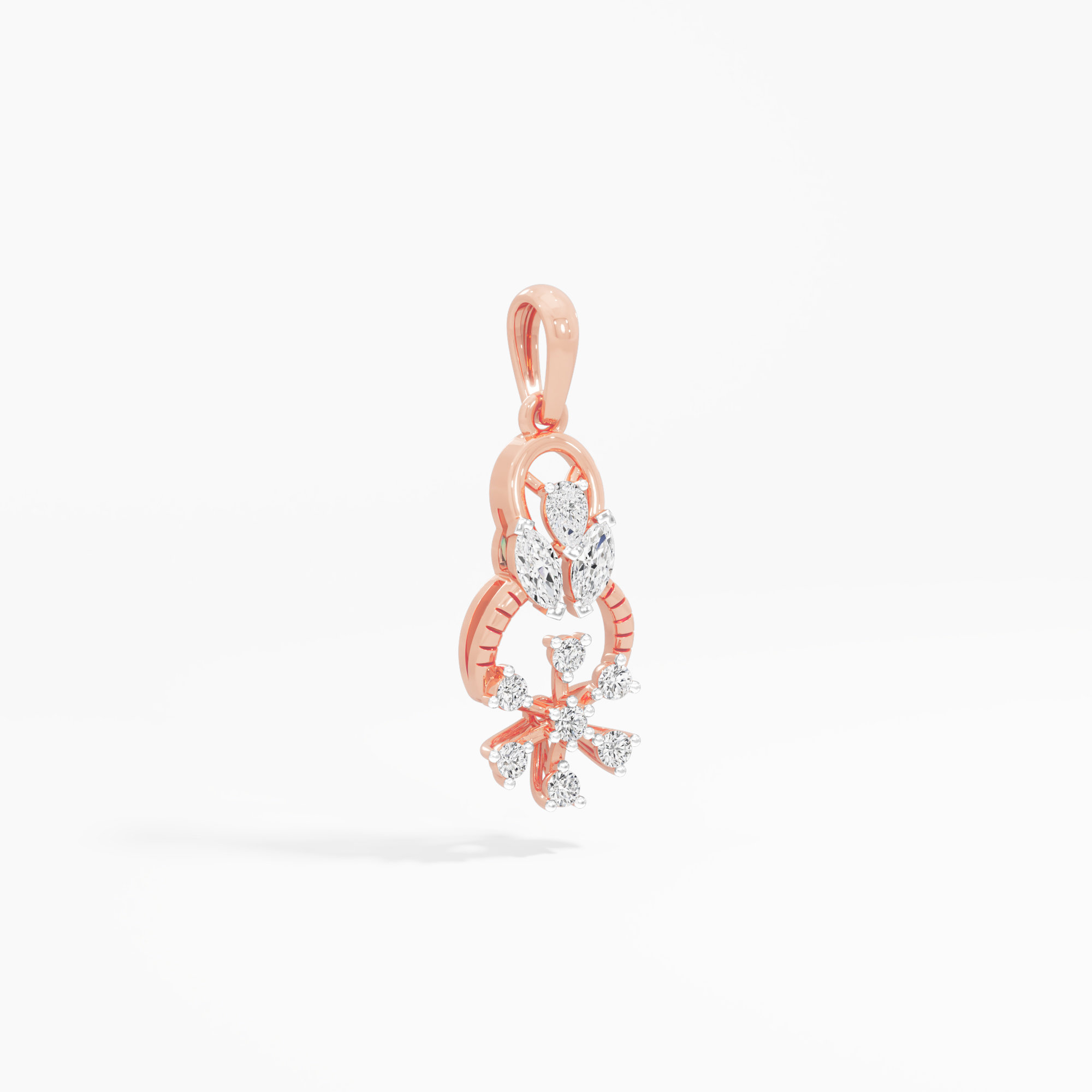 Poise Cross Diamond Pendants | Pendant Only in 9KT Rose Gold (Diamond Quality: FG-VVS VS)