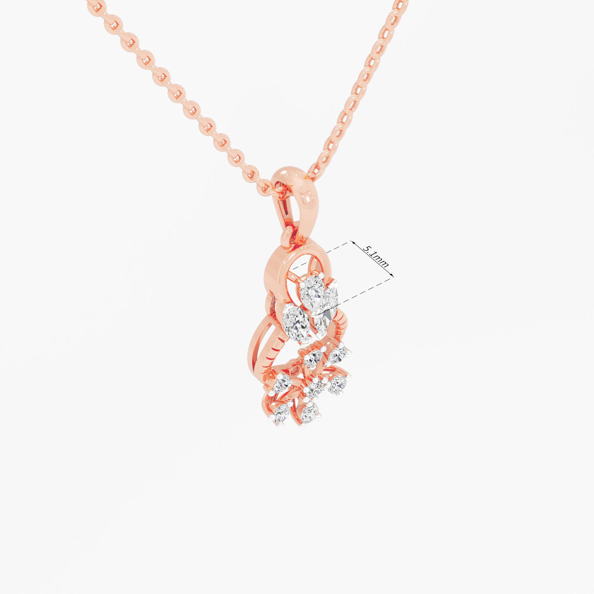 Poise Cross Diamond Pendants | Pendant Only in 9KT Rose Gold (Diamond Quality: FG-VVS VS)
