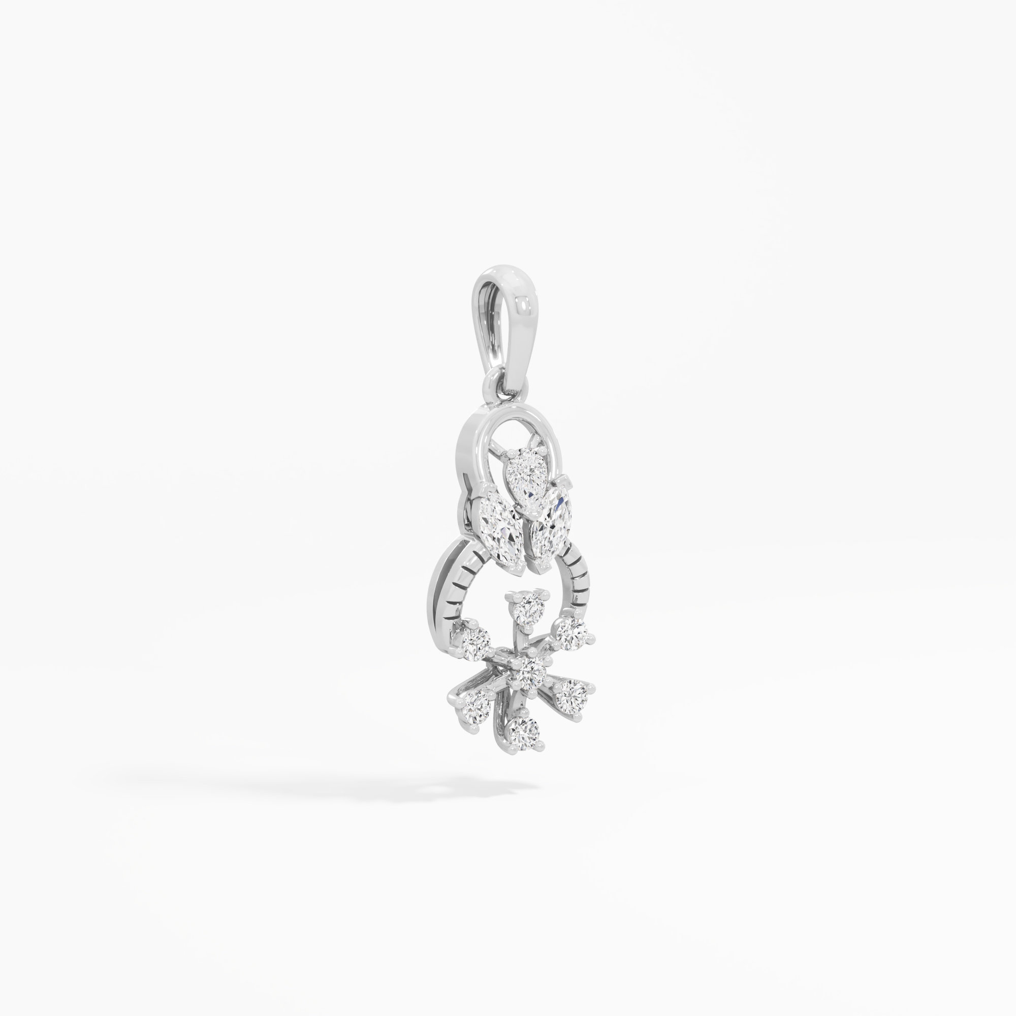 Poise Cross Diamond Pendants | Chain Available Separately in 9KT White Gold (Diamond Quality: FG-VVS VS)