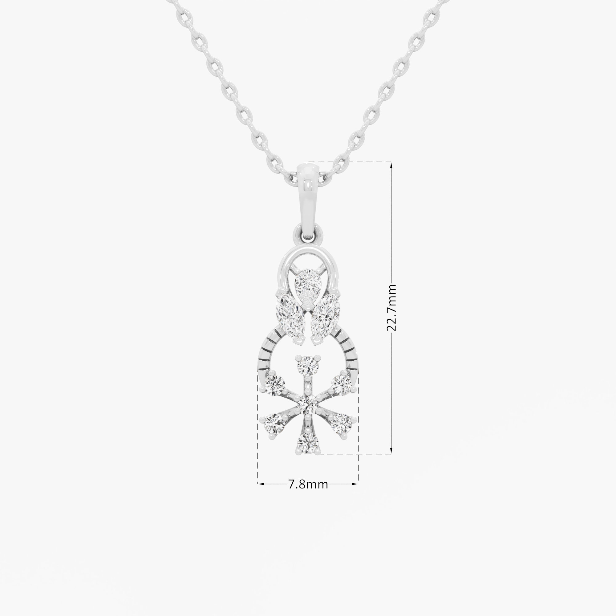 Poise Cross Diamond Pendants | Chain Available Separately in 9KT White Gold (Diamond Quality: FG-VVS VS)