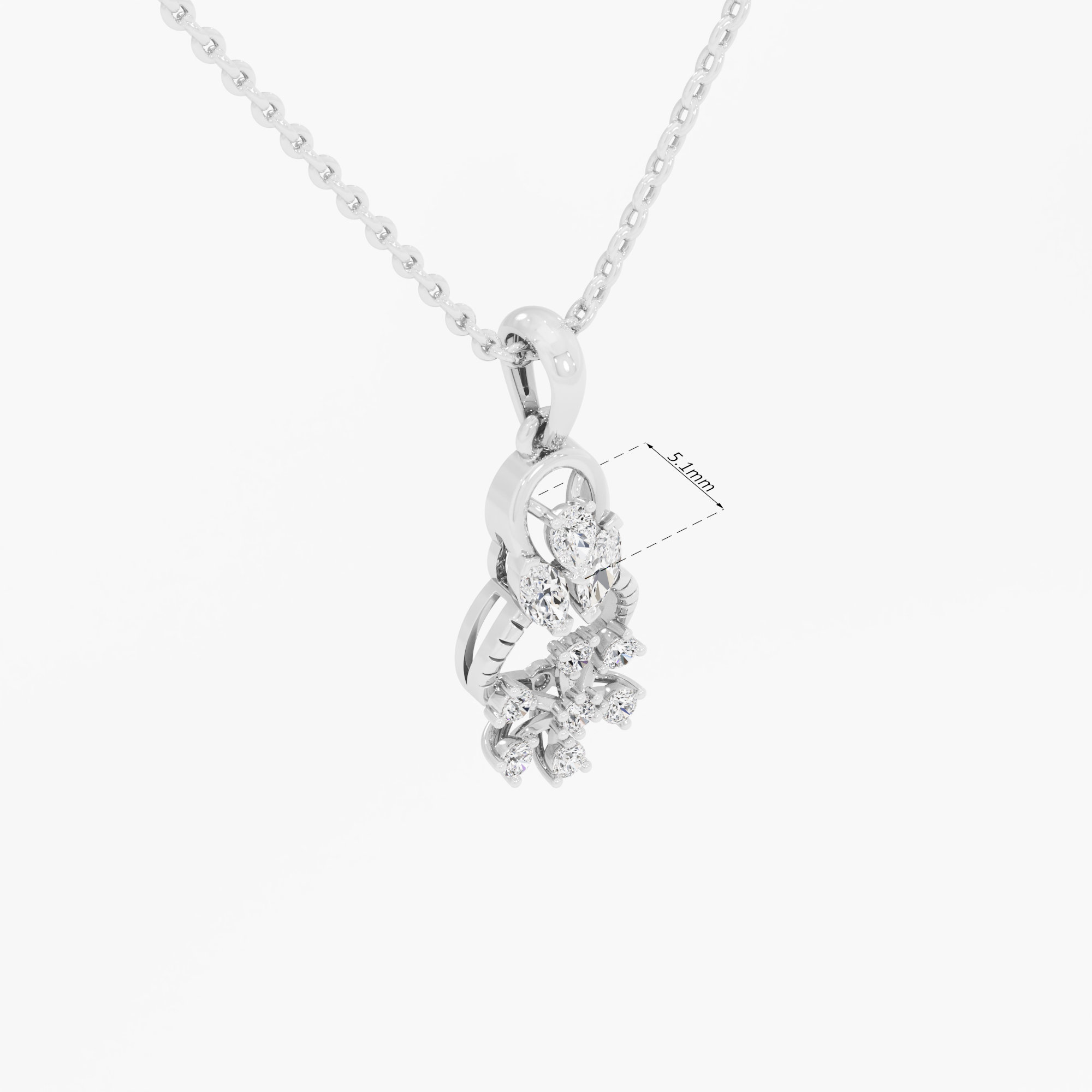 Poise Cross Diamond Pendants | Chain Available Separately in 9KT White Gold (Diamond Quality: FG-VVS VS)