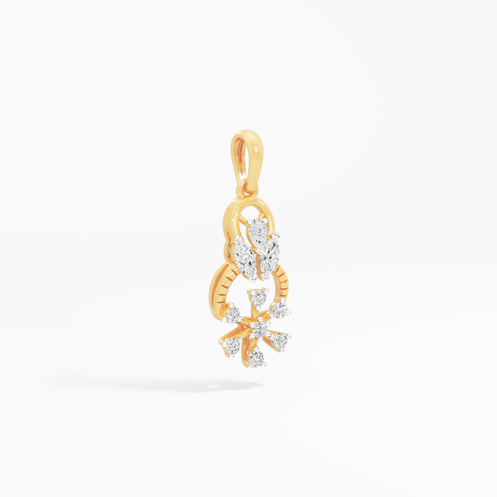 Poise Cross Diamond Pendants | Individual Pendant in 9KT Yellow Gold (Diamond Quality: FG-VVS VS)